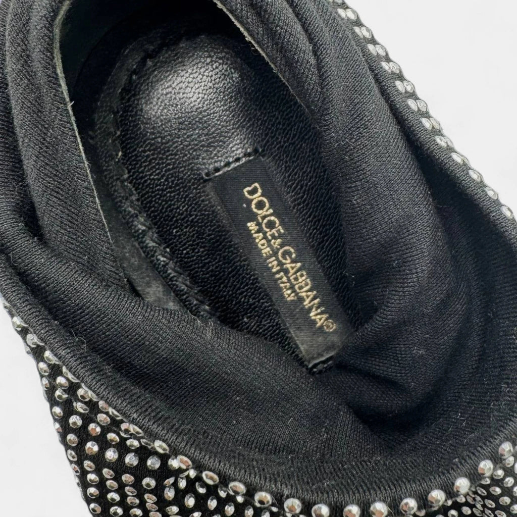 Dolce & Gabbana Crystal Embellished Peep-Toe Sock Ankle Boots