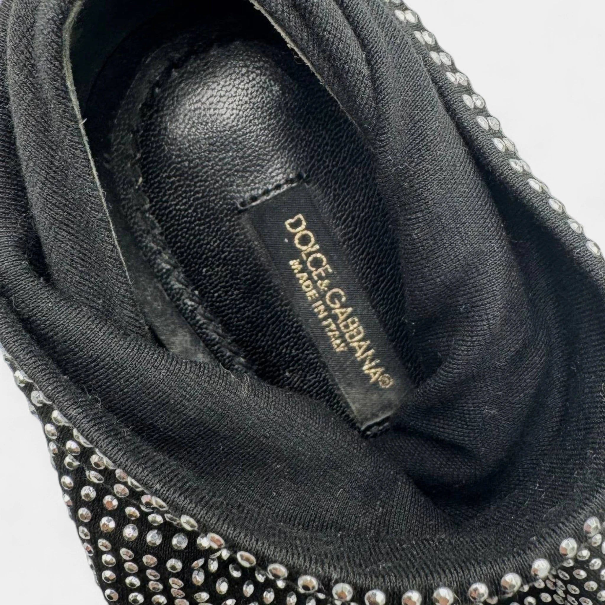 Dolce & Gabbana Crystal Embellished Peep-Toe Sock Ankle Boots