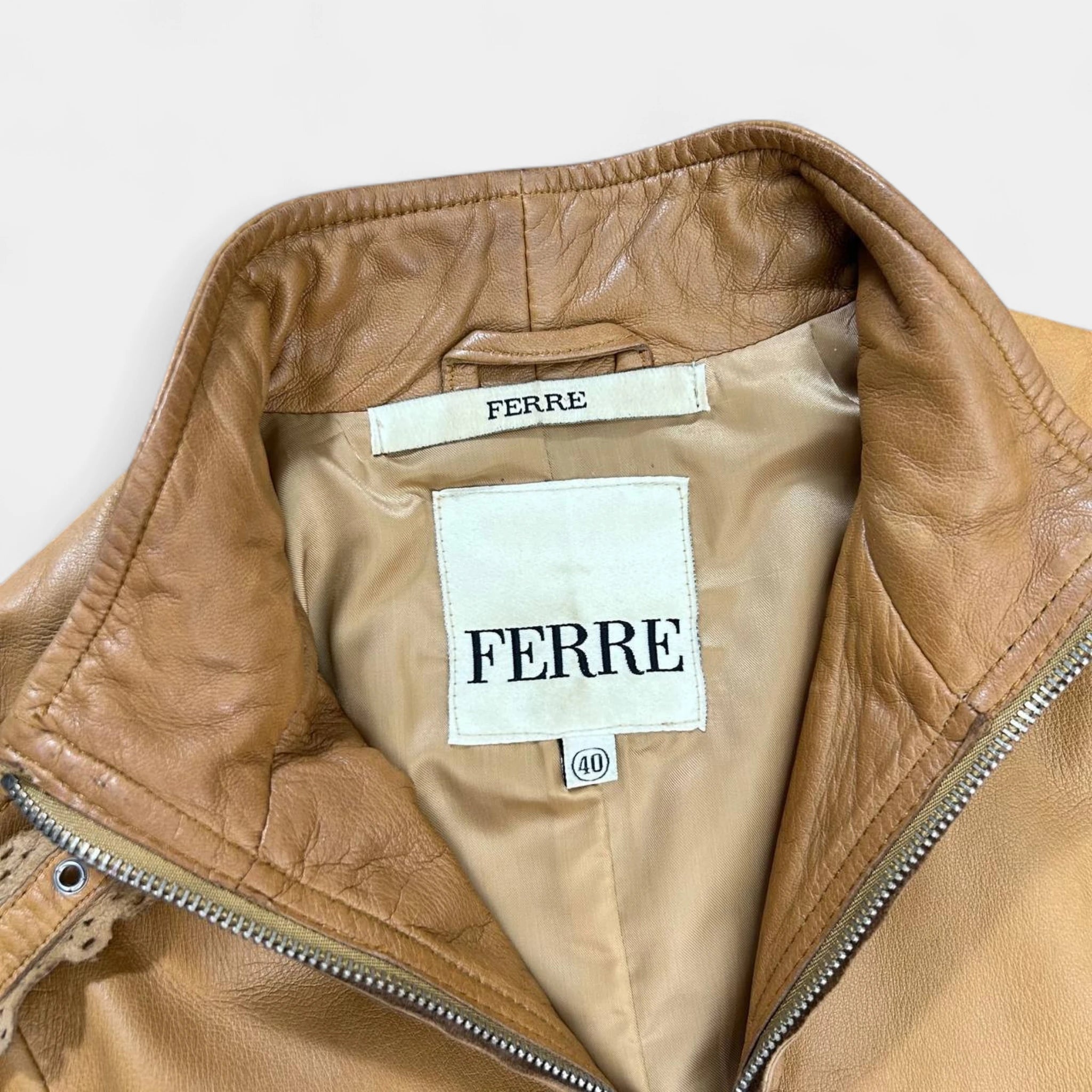 Gianfranco Ferré Western Style Brown Leather Jacket