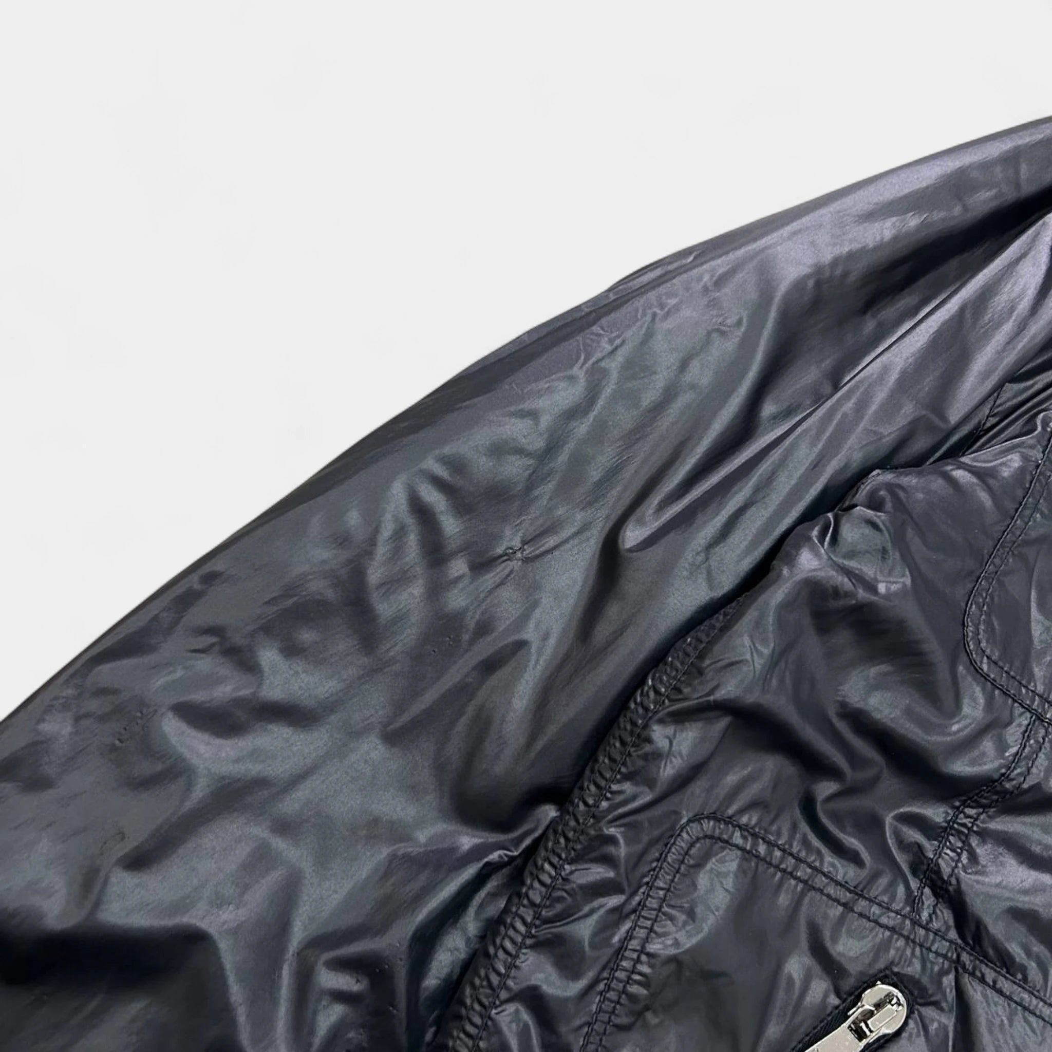 Dolce & Gabbana Utilitarian Navy Blue Hooded Bomber Jacket