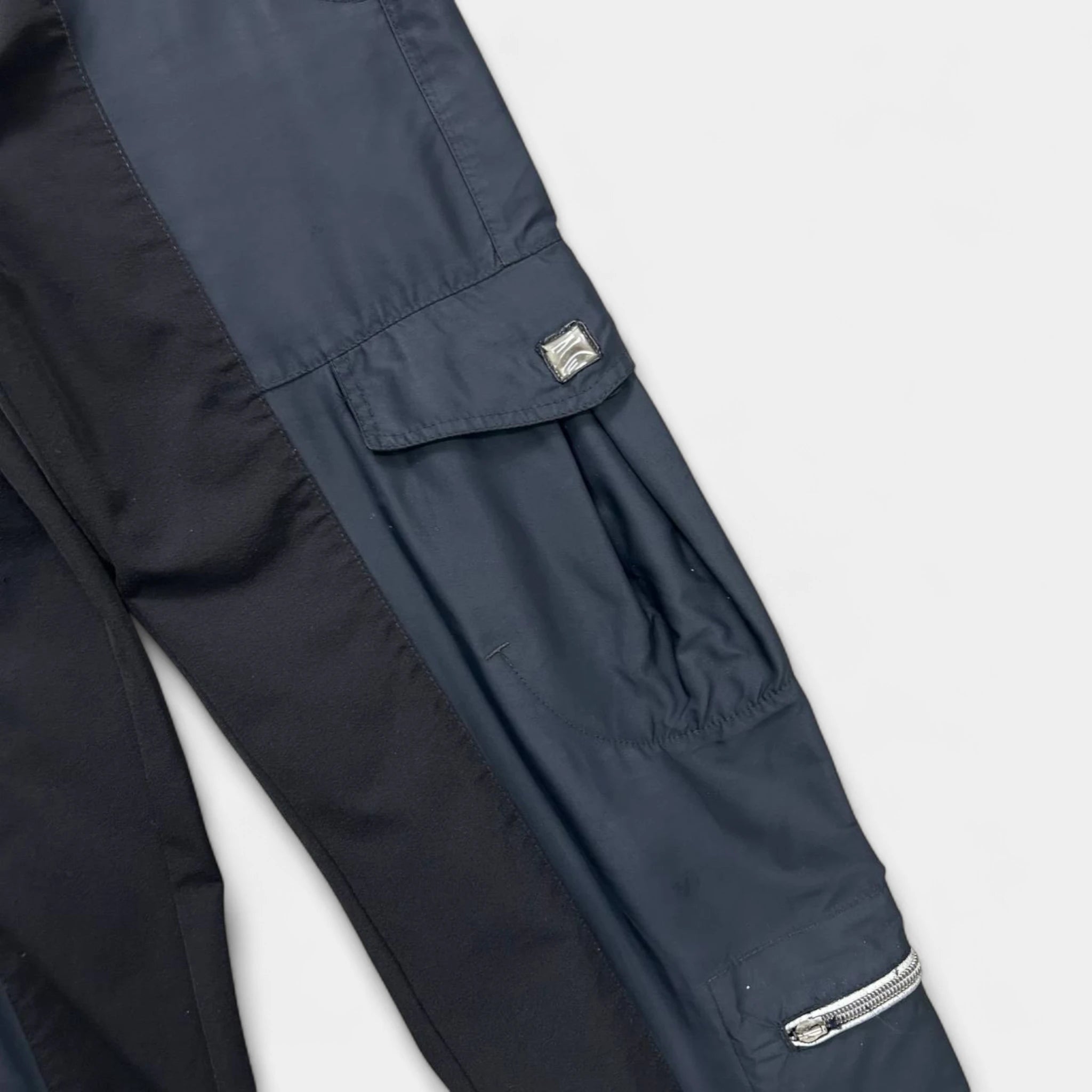 Marithé + François Girbaud 2000s Black Navy Technical Cargo Pants