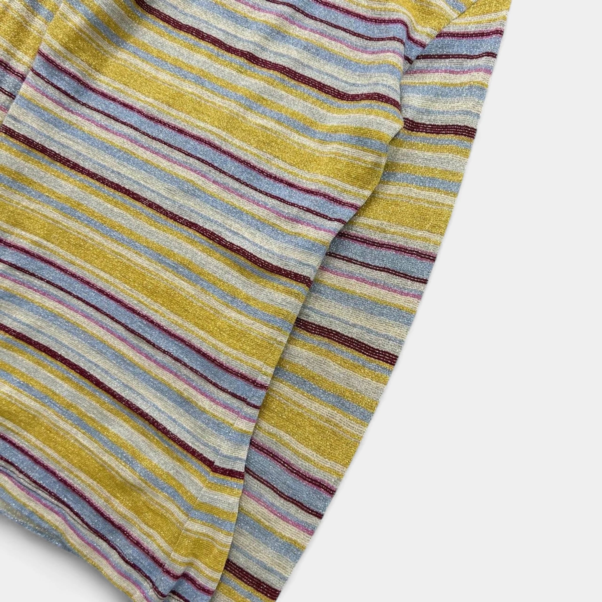 Versace 1990s Glitter Effect Striped Long Sleeve Turtleneck