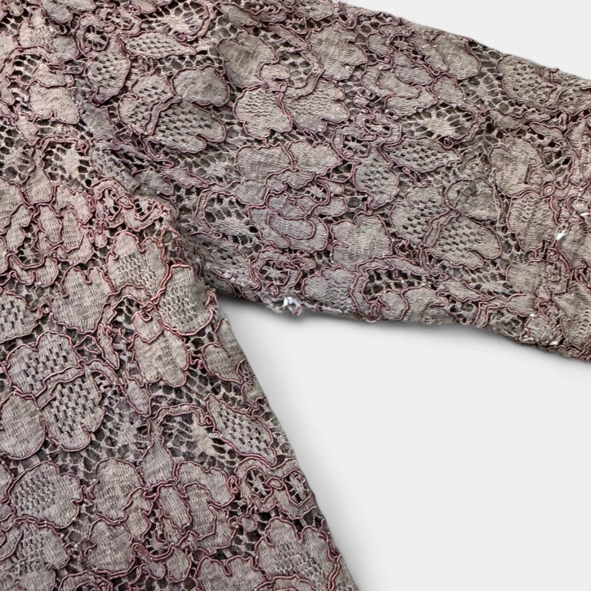Chloé Mauve Floral Lace Button-Up Blouse