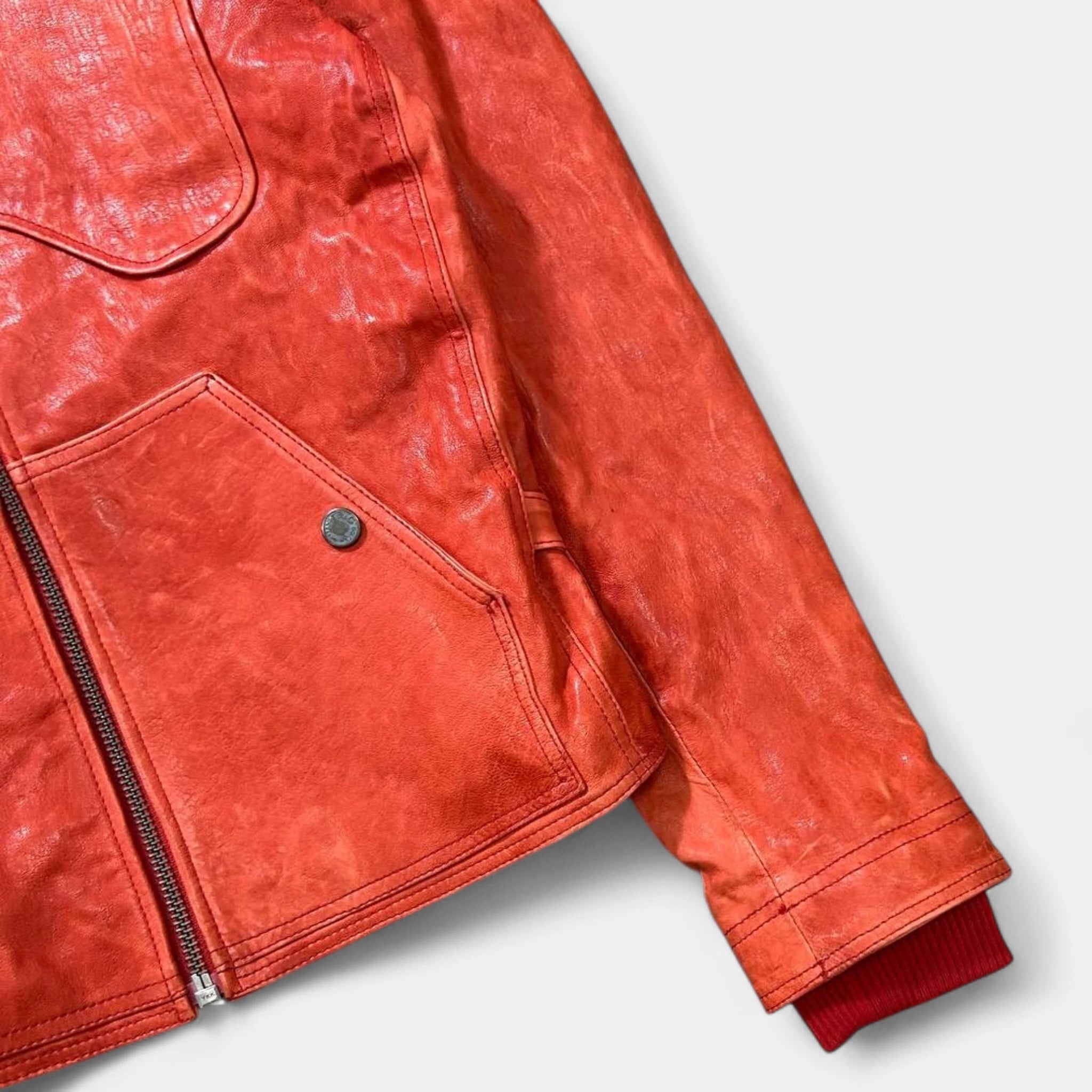 Dolce & Gabbana Biker Multizipper Red Leather Jacket