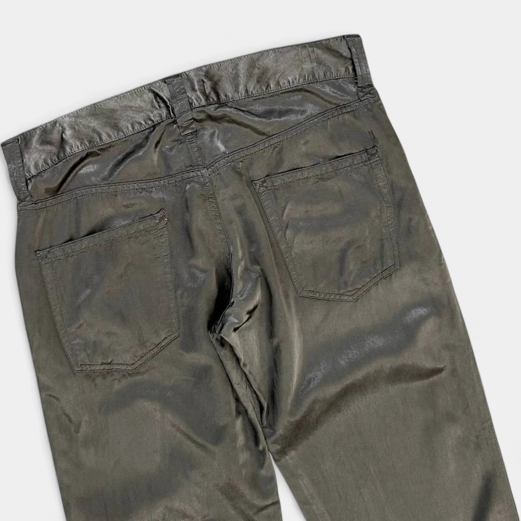 Dolce & Gabbana Green Silk Pants