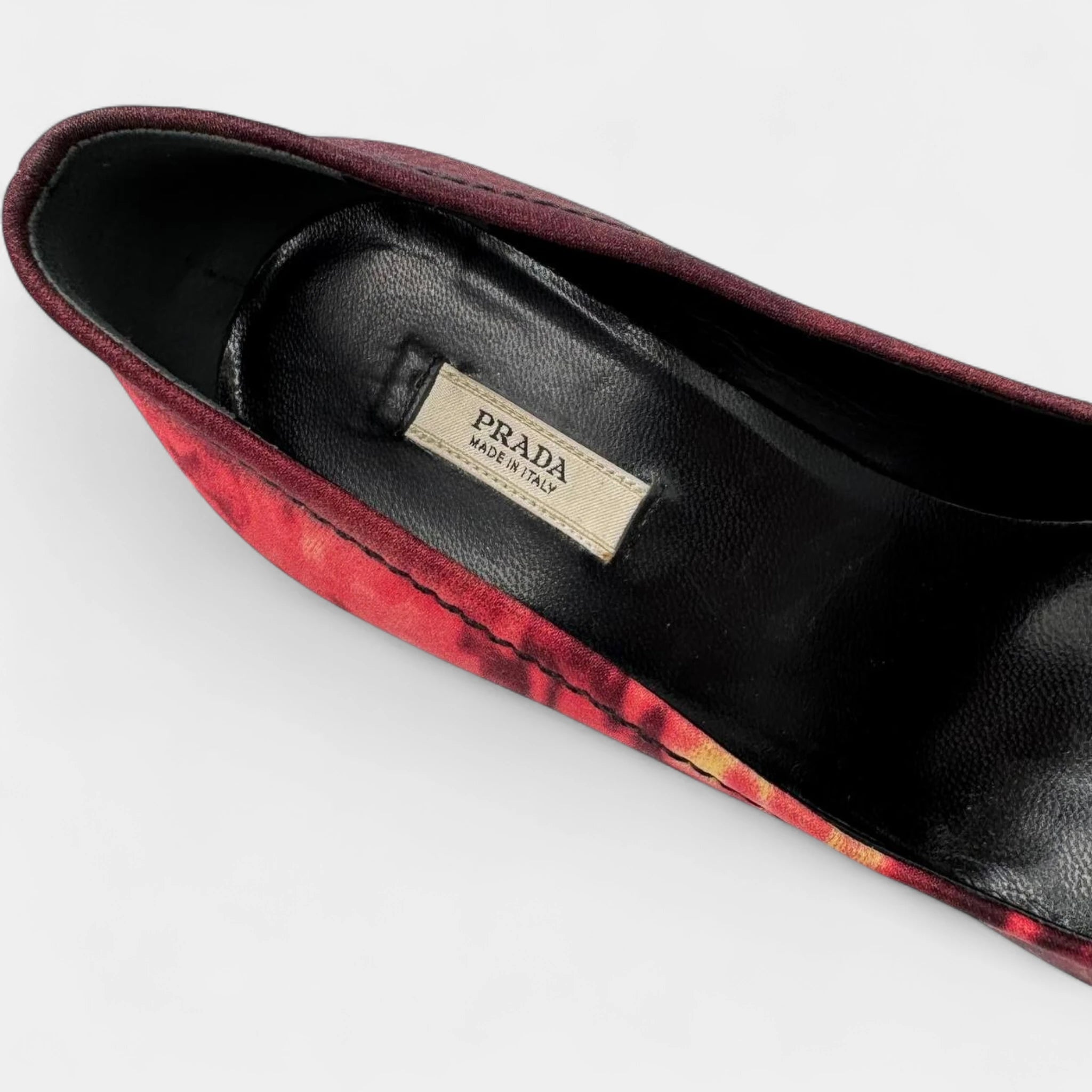 Prada SS04 Red Tie-Dye Silk Pumps