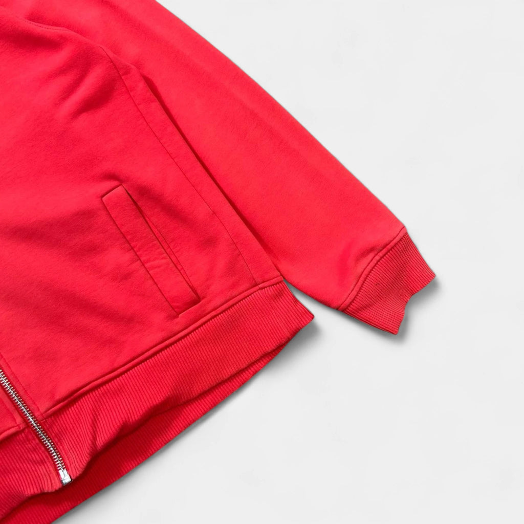 Helmut Lang Classic Logo Red Zip-up Sweatshirt