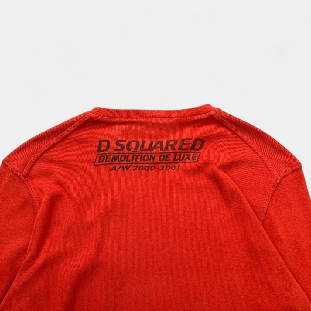 Dsquared2 "Mud Monster" Graphic Red Longsleeve T-Shirt