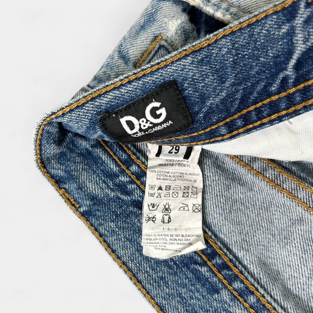 Dolce & Gabbana Straight Leg Distressed Blue Jeans