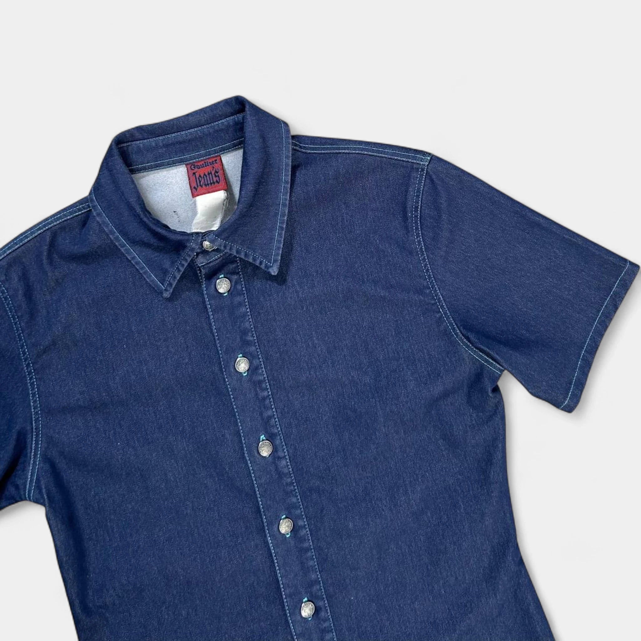 Jean Paul Gaultier Classic Fitted Blue Denim Shirt