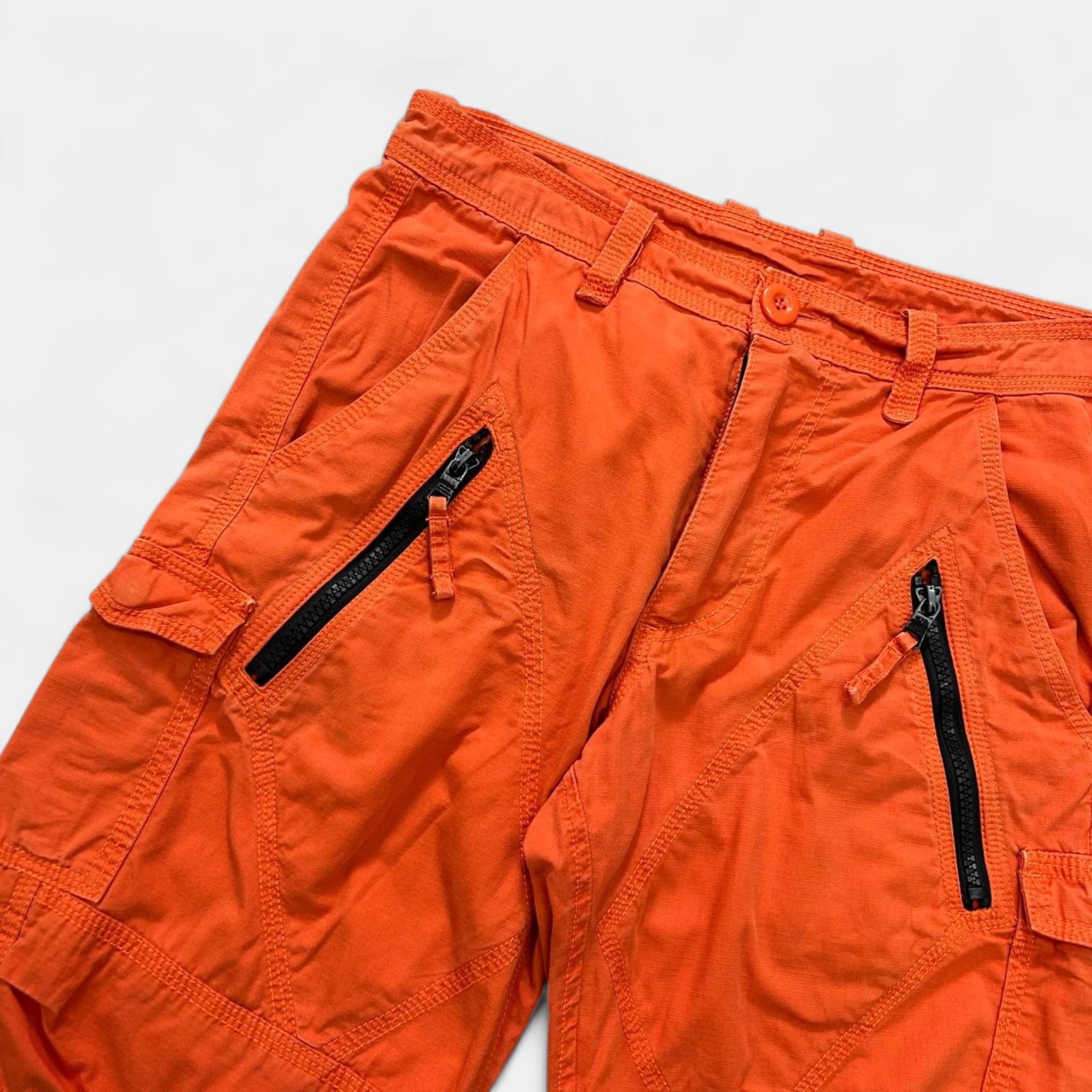 Armani Exchange Orange Utilitarian Cargo Shorts