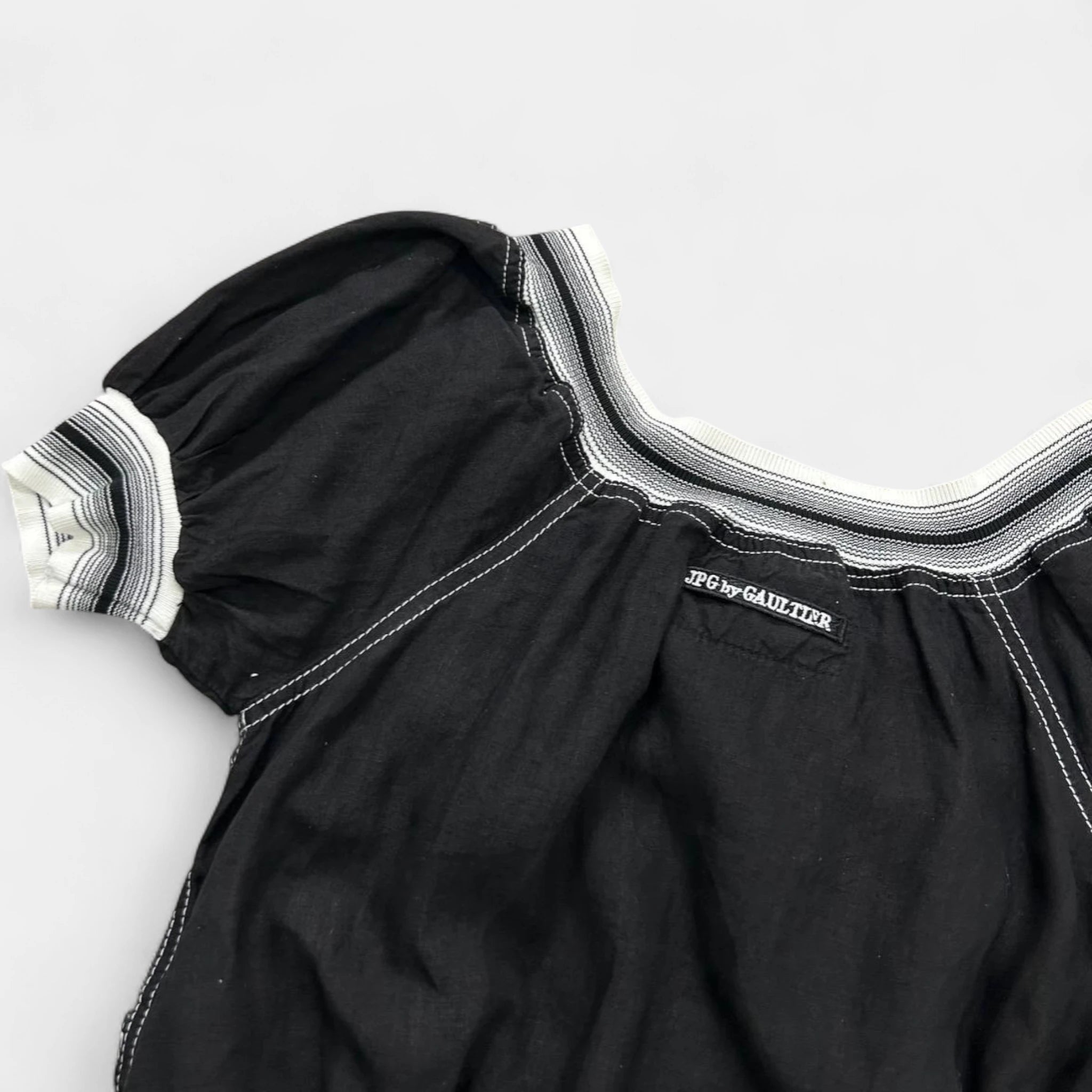 Jean Paul Gaultier 90's Classique Zip-Up Puff Sleeve Top