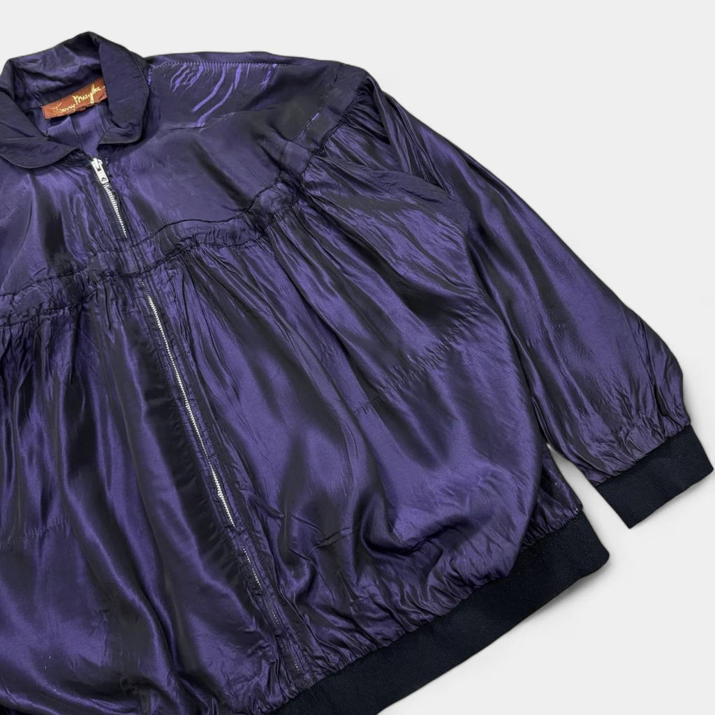 Thierry Mugler 1990s Iridescent Purple Bomber Jacket