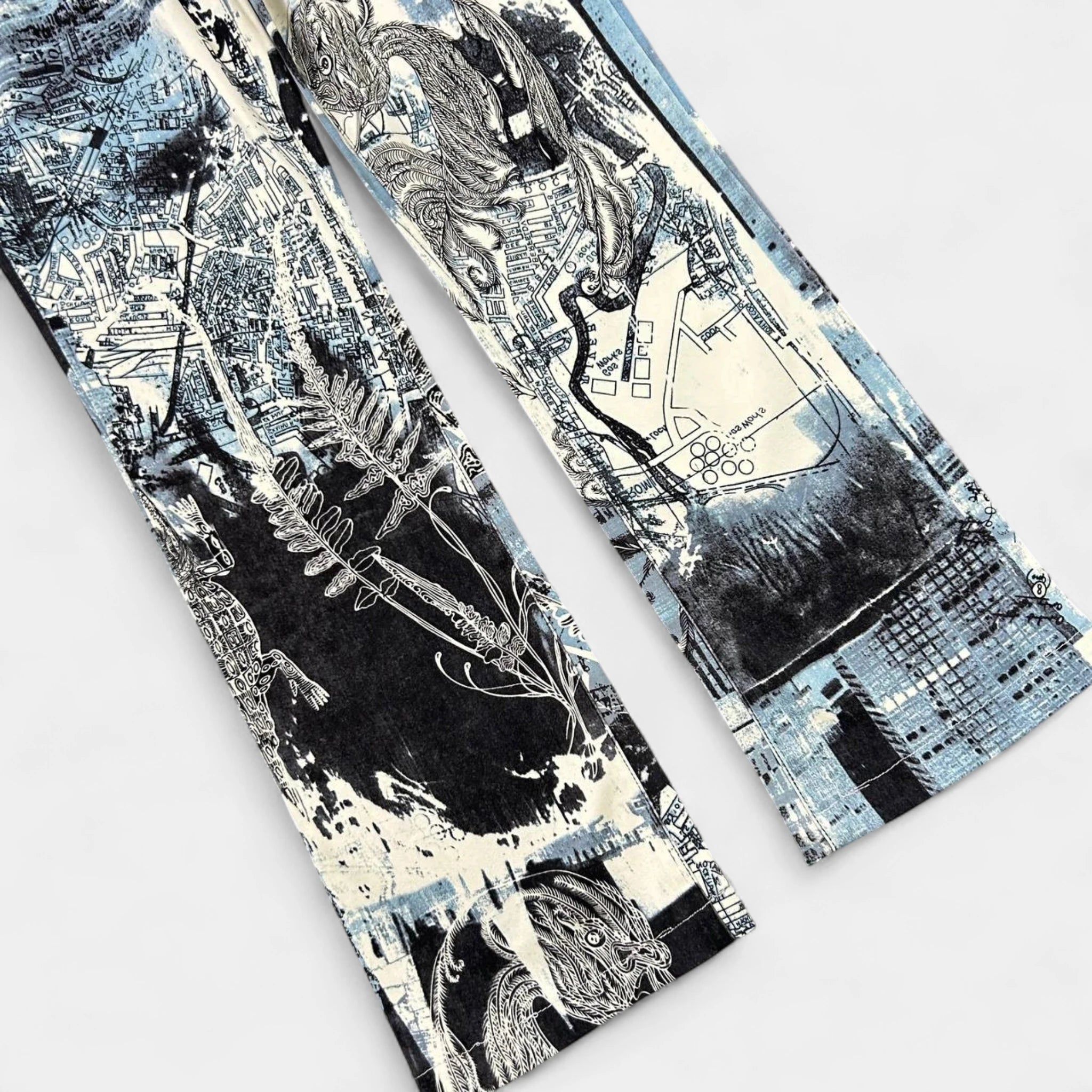 Just Cavalli City Print Flared Pants