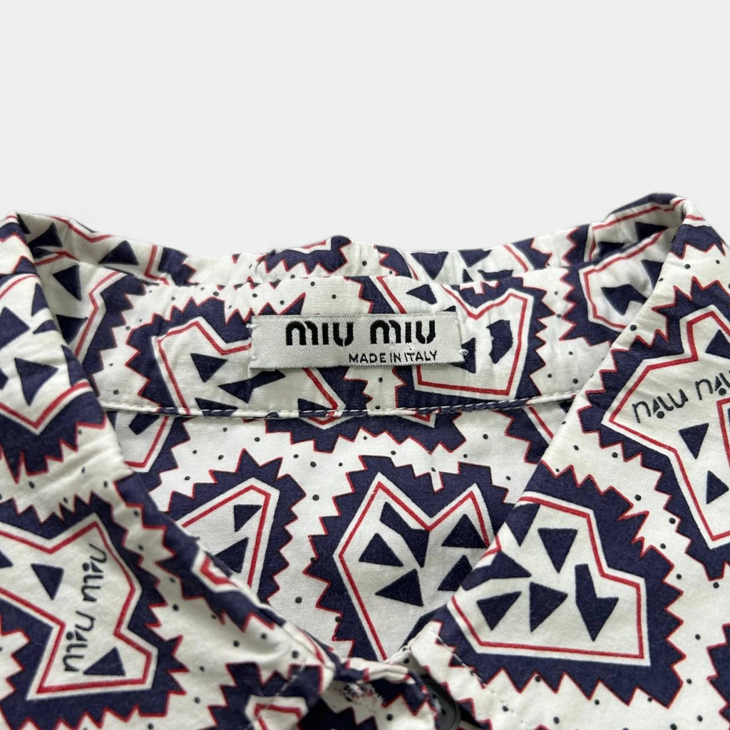 Miu Miu Geometric Pattern Printed Shirt