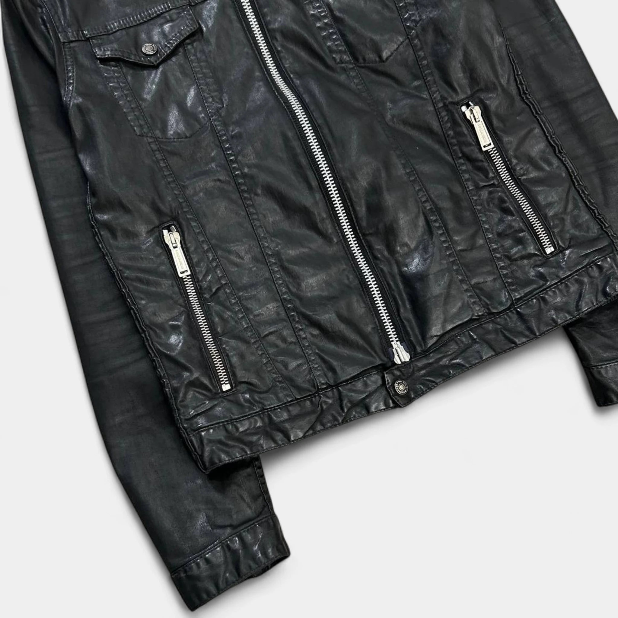 Dsquared2  Black Waxed Denim Jacket