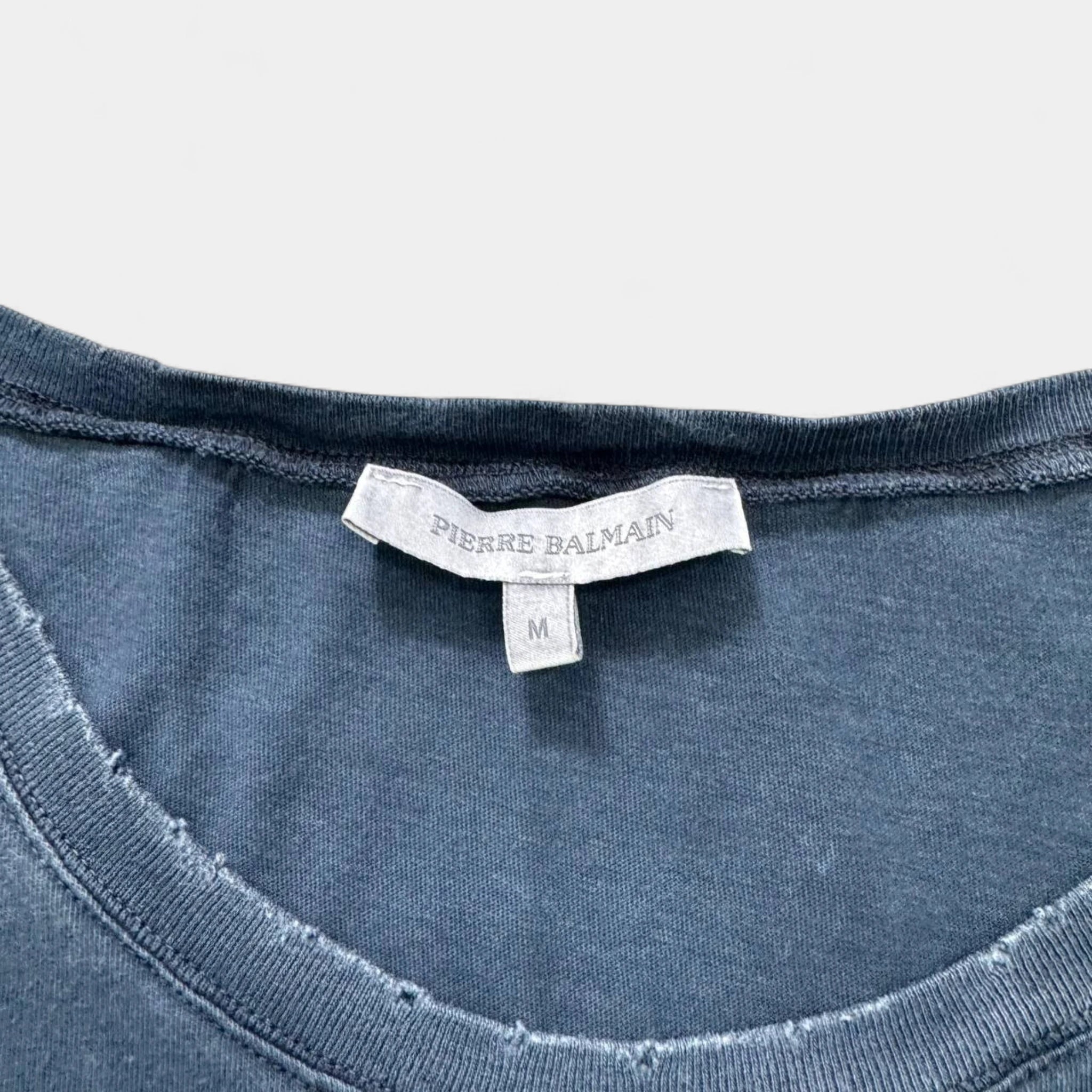 Pierre Balmain Distressed Red Crest Sleeveless Tank Top