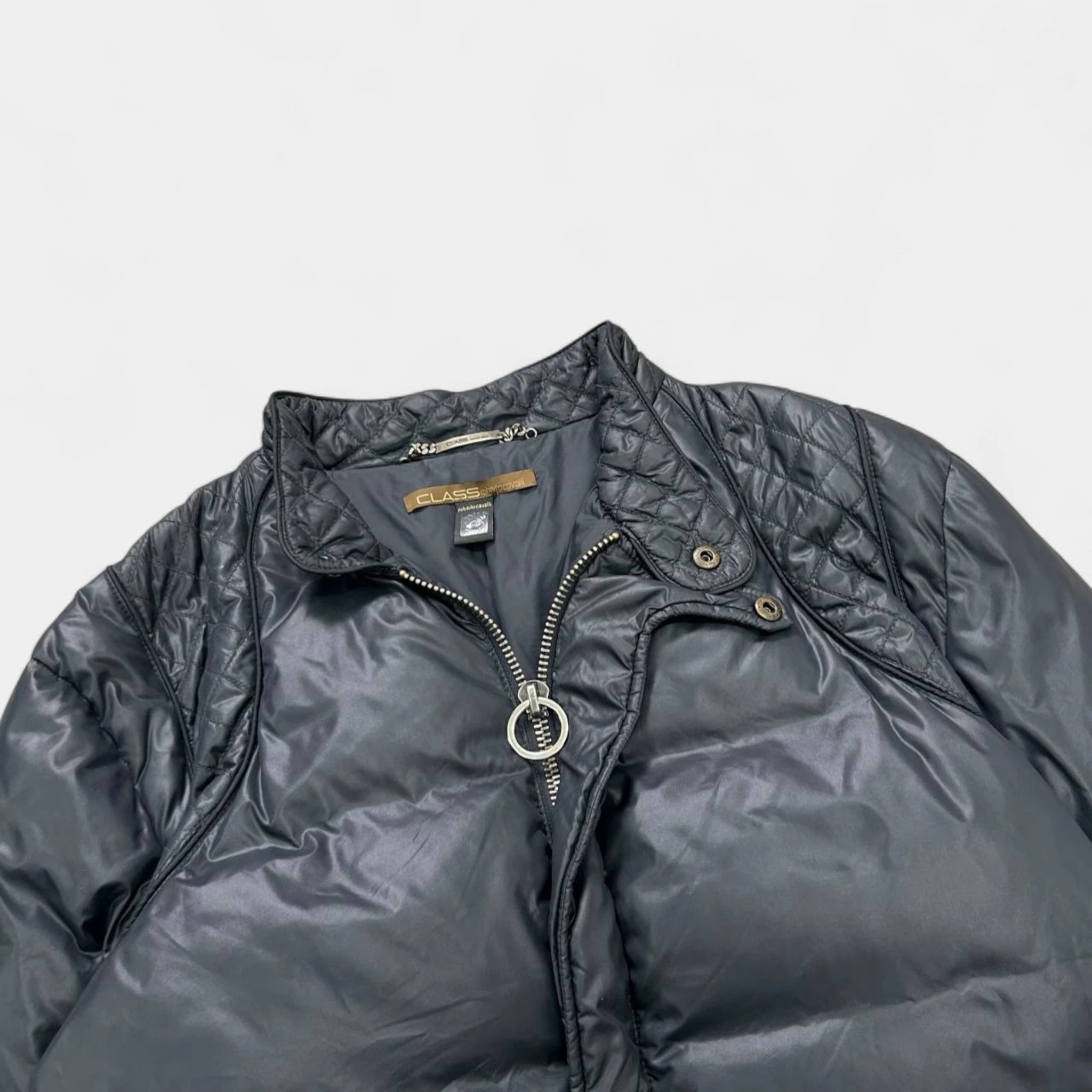 Cavalli Class 2000's Quilted Navy Jacket