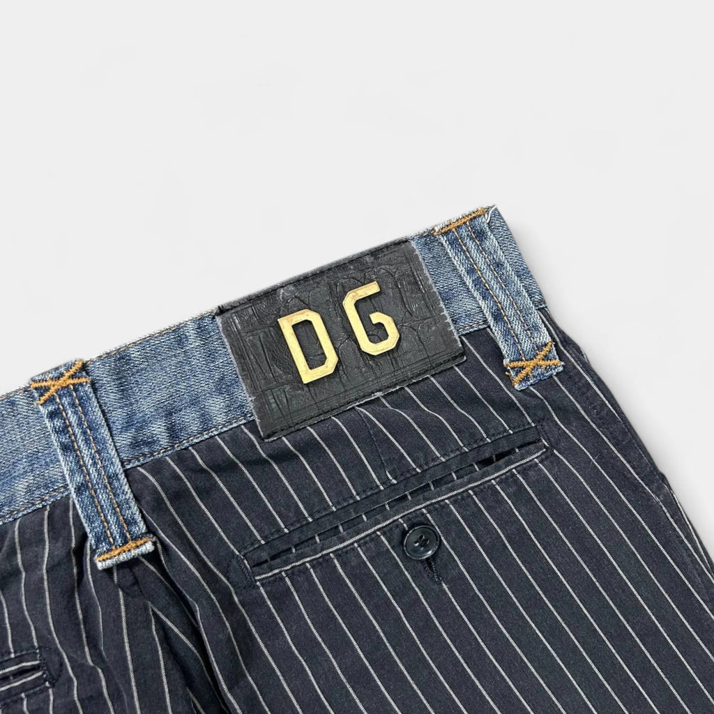 Dolce & Gabbana Striped Grey Straight Leg Pants