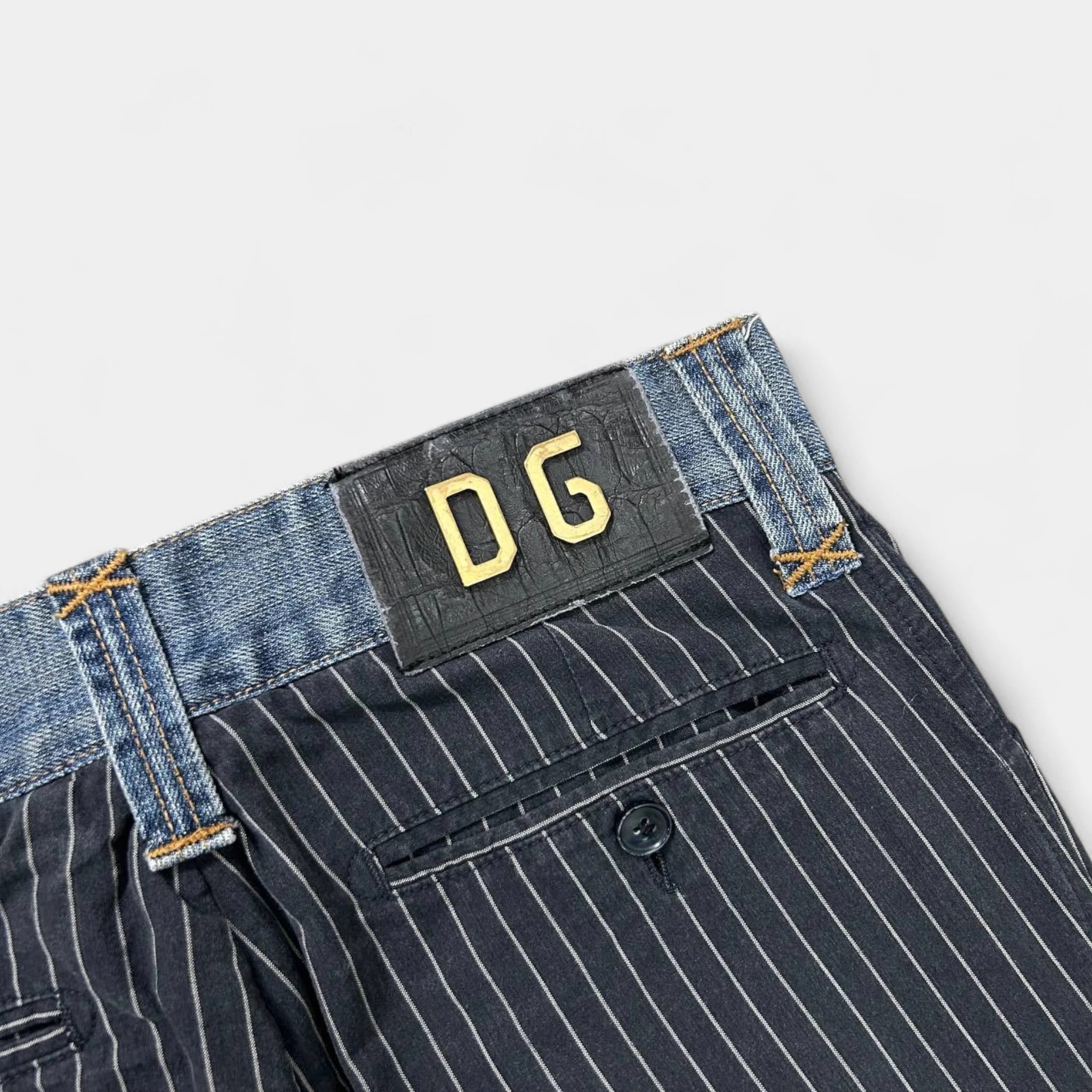 Dolce & Gabbana Striped Grey Straight Leg Pants