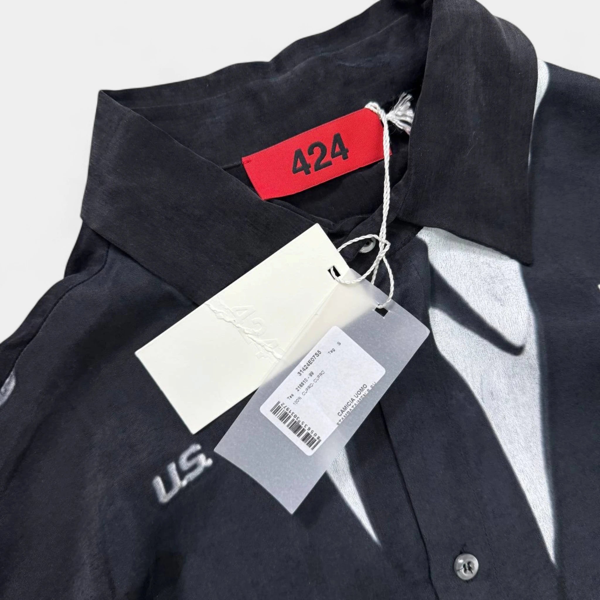 424 Military Uniform Trompe L'oeil Button-Up Shirt