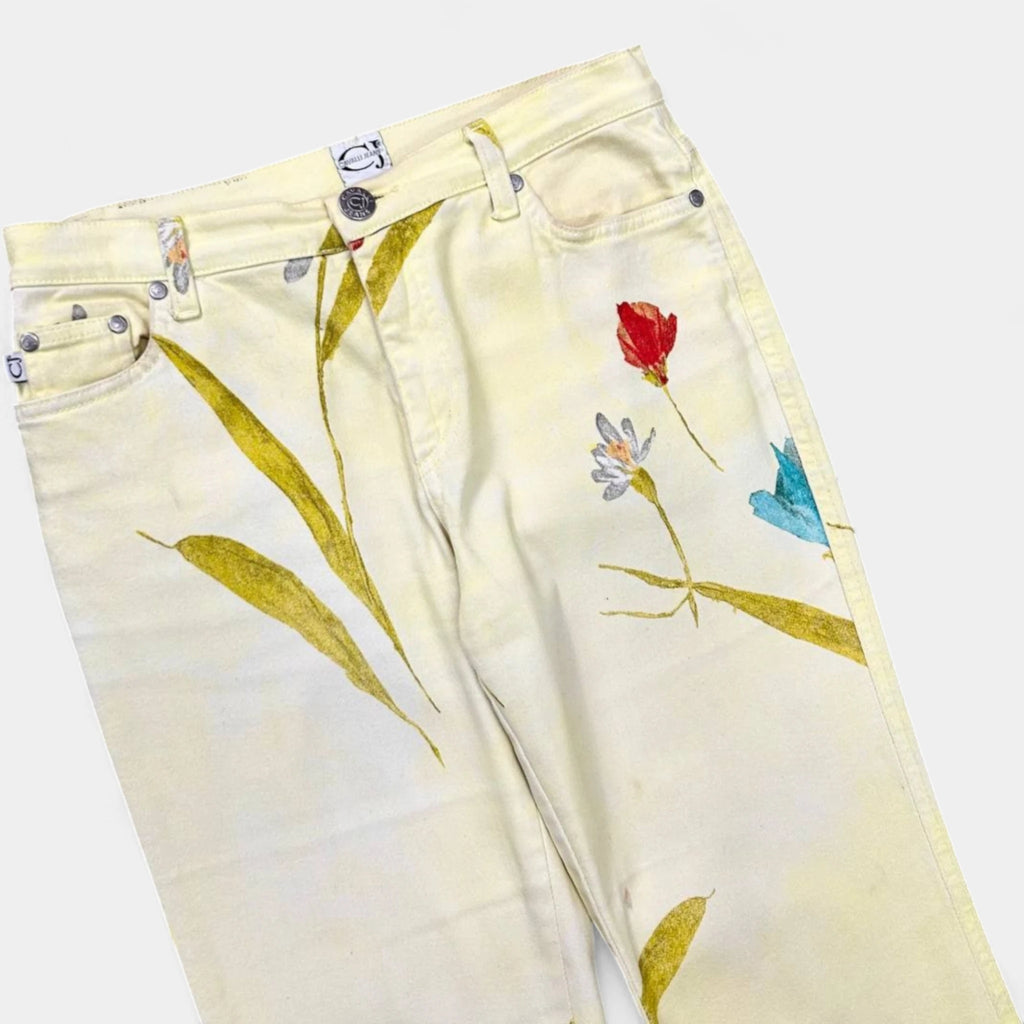 2000's Cavalli Jeans Floral Flared Pants