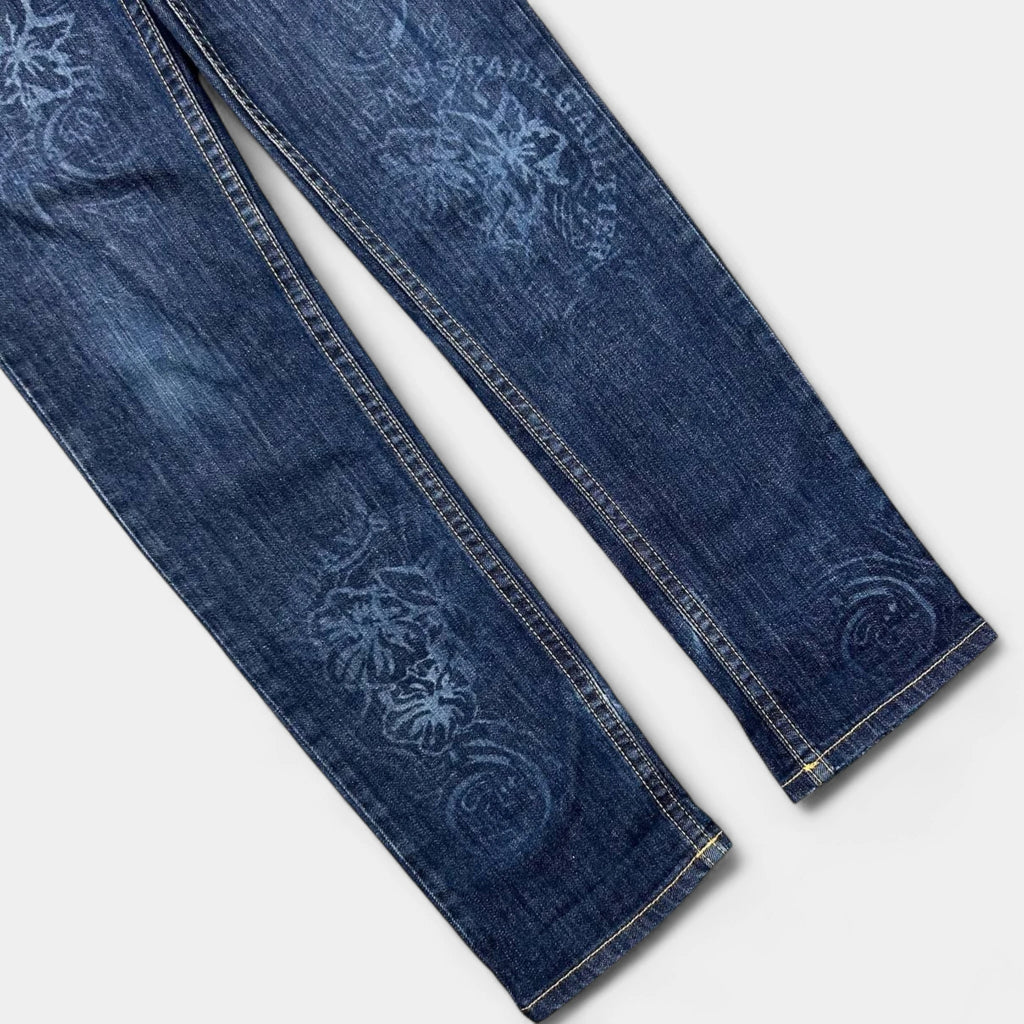 Jean Paul Gaultier Graphic Blue Denim Jeans