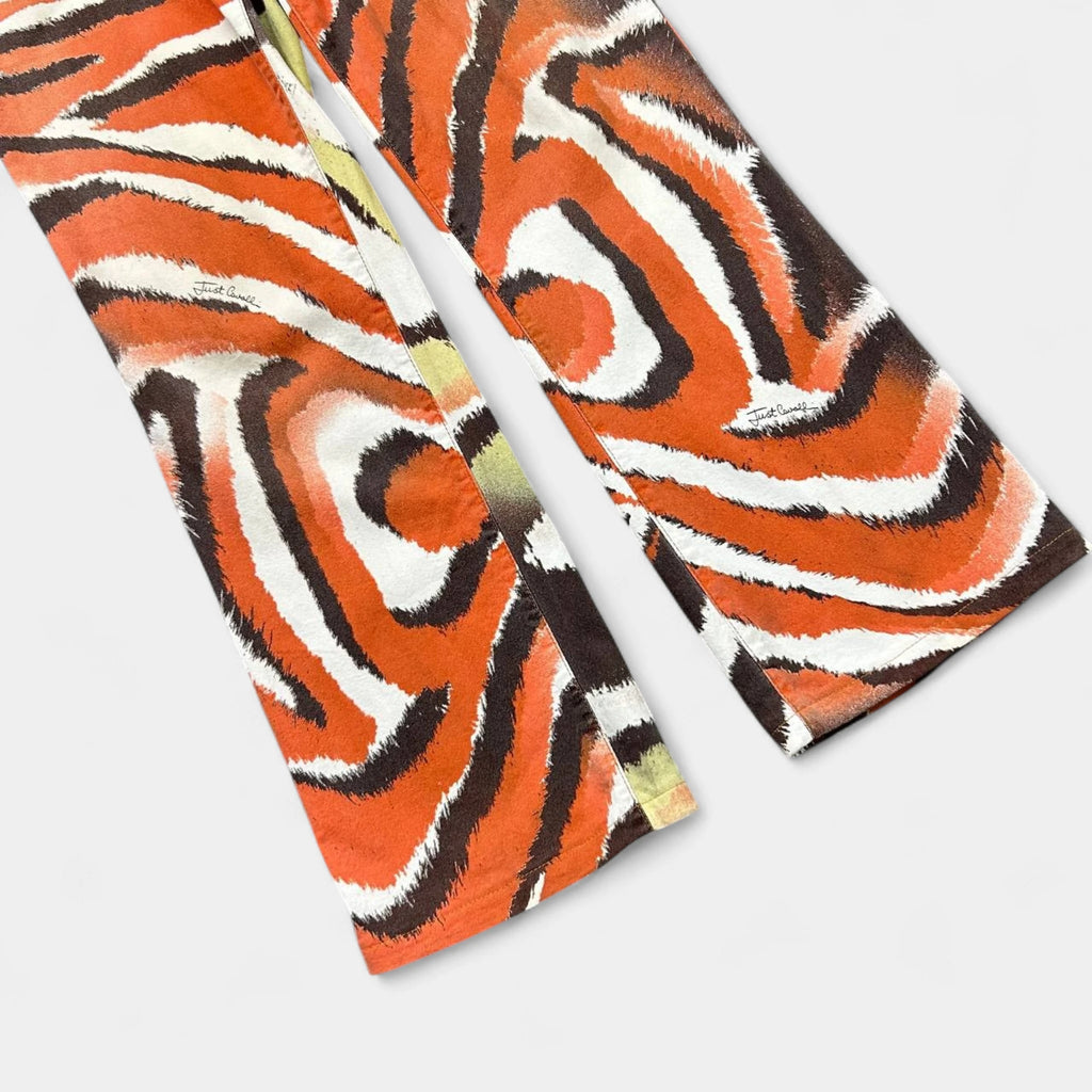 Just Cavalli 2000s Psychedelic Orange Zebra Pants