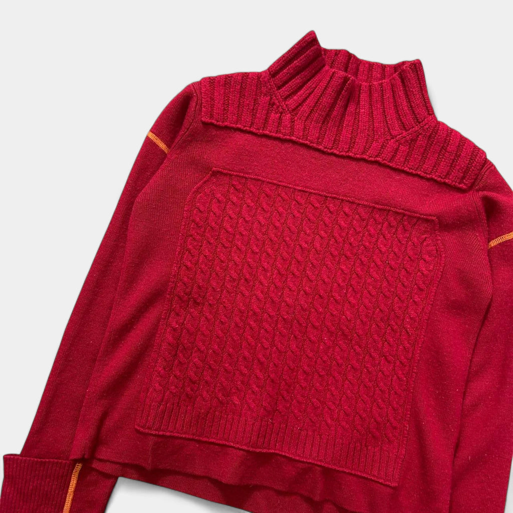 Marithé + François Girbaud Red Knit Sweatshirt