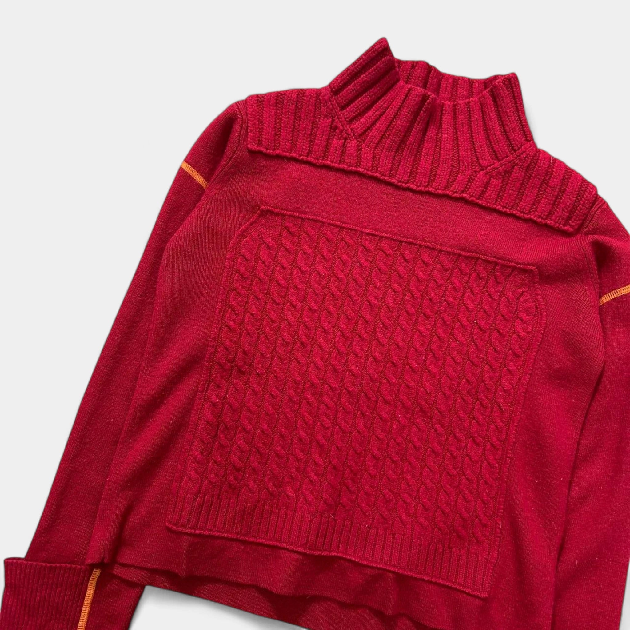 Marithé + François Girbaud Red Knit Sweatshirt