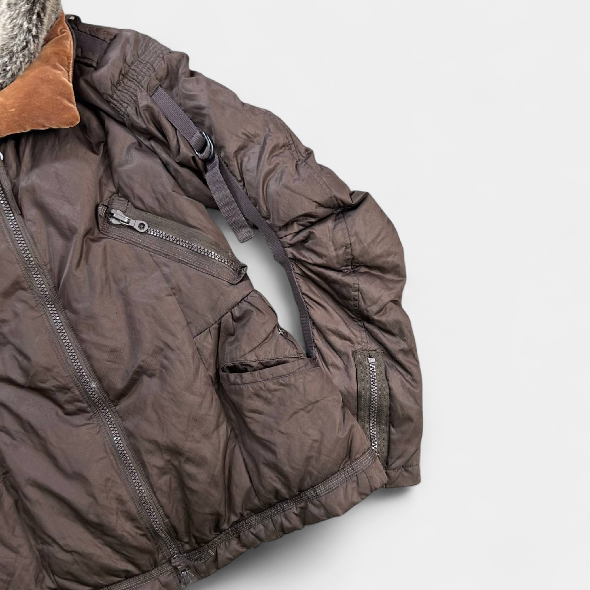 Marithé + François Girbaud Fur Collar Brown Jacket