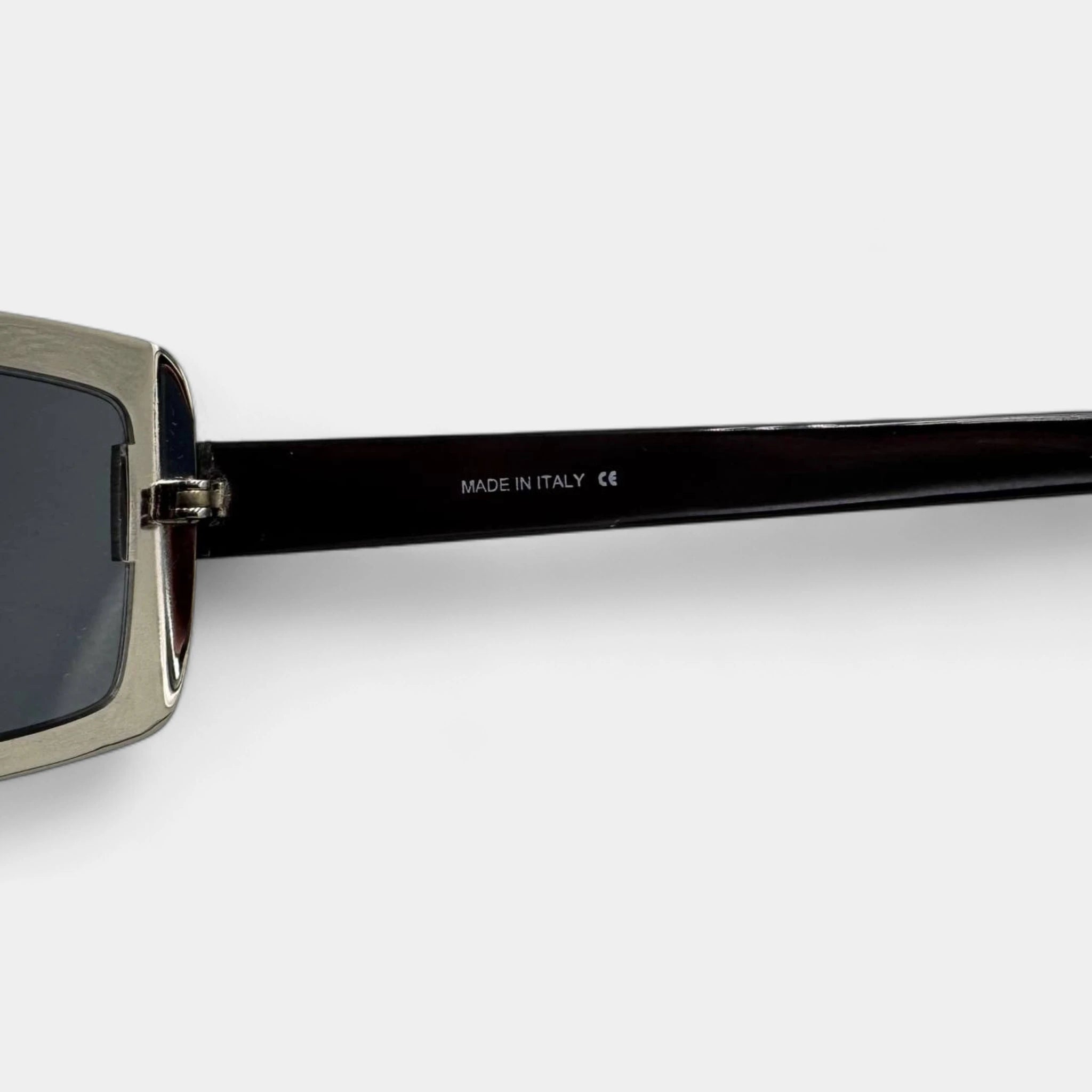 Loewe 2000s Rectangular Metallic Frame Blue Lens Sunglasses