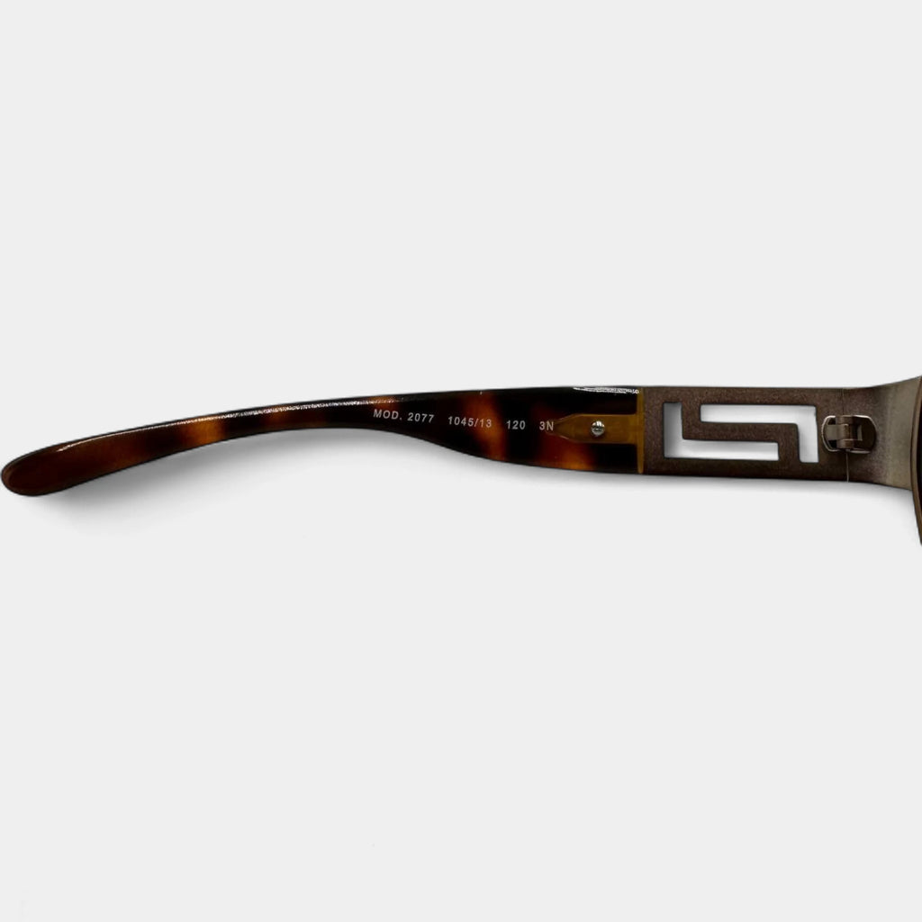 Versace 2000s Bronze Metal Shield Sunglasses