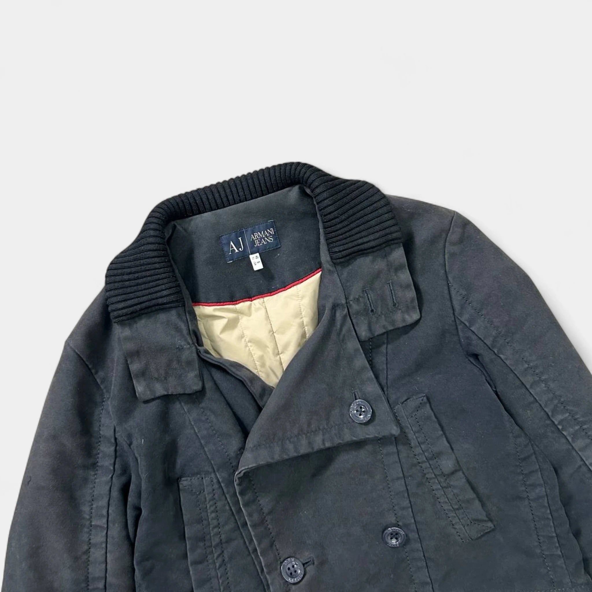 Armani Classic Long Button Navy Coat