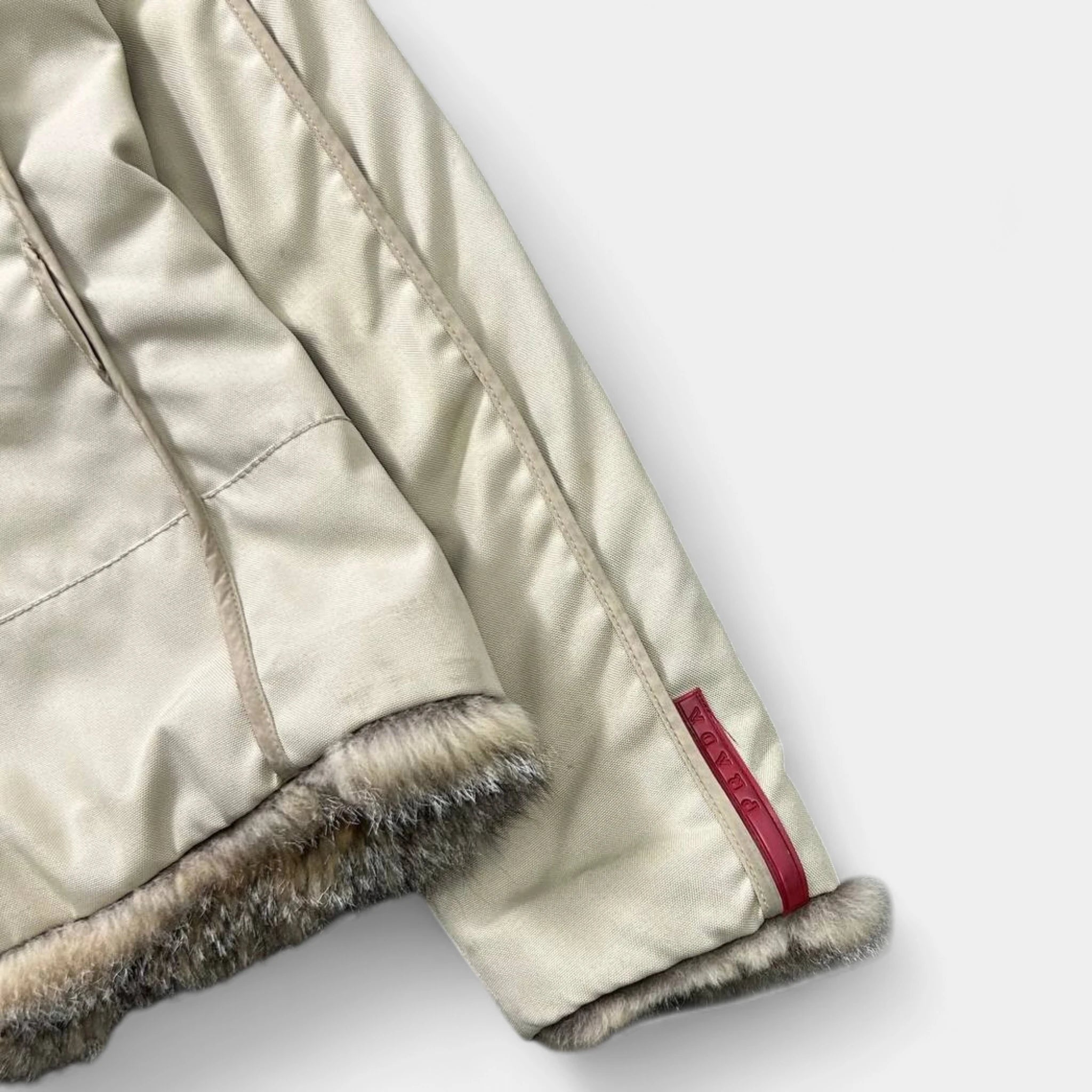 Prada 2000's Beige Fur Nylon Jacket