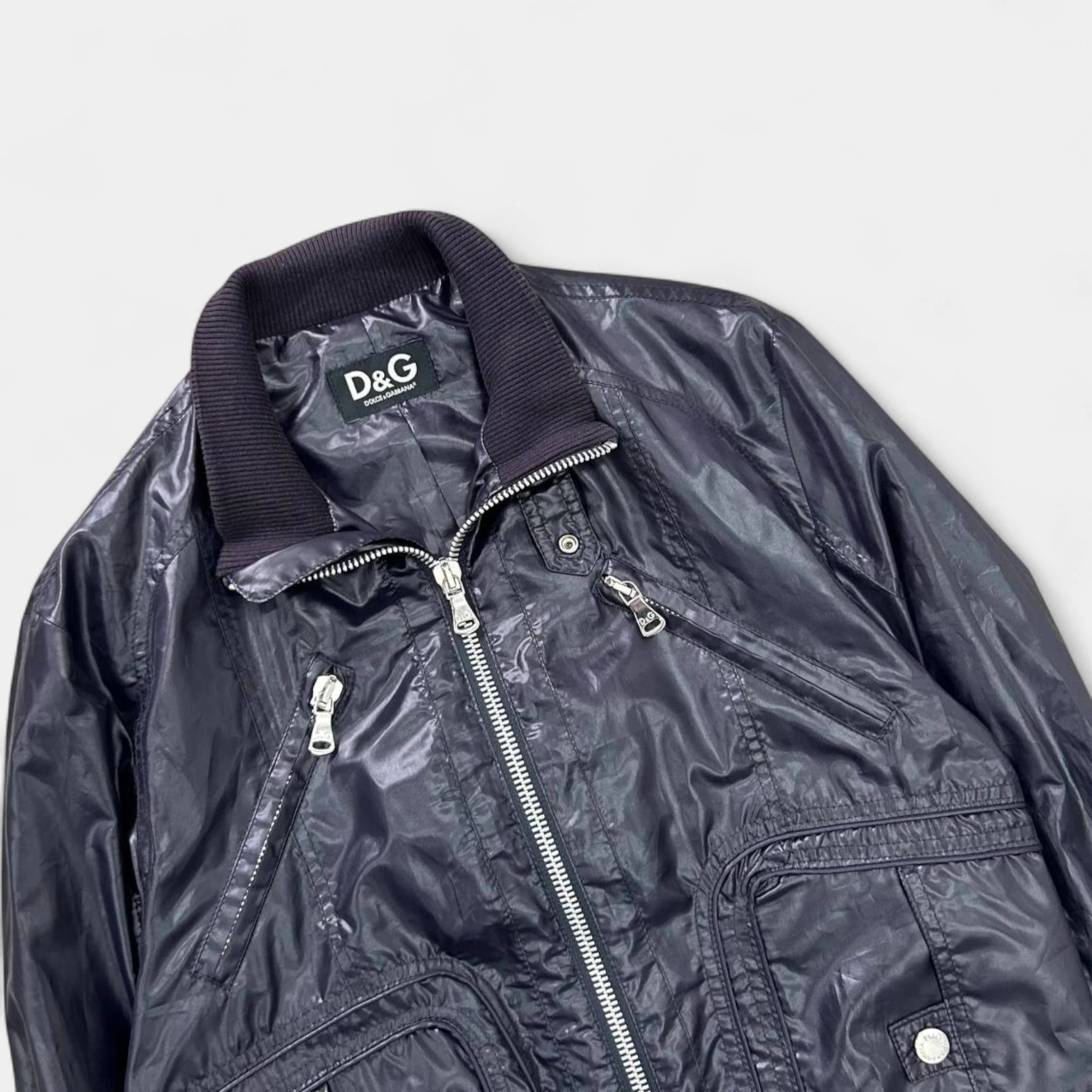 Dolce & Gabbana 2000s Sporty Purple Nylon Bomber Jacket