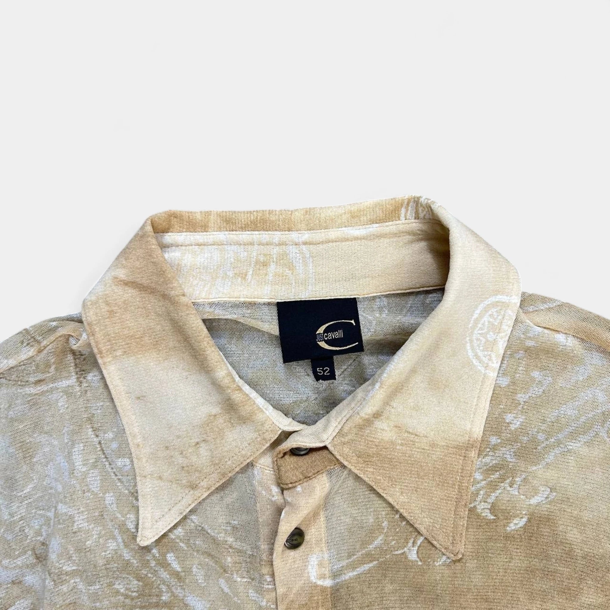 Just Cavalli Bandana Yellow Mesh Shirt