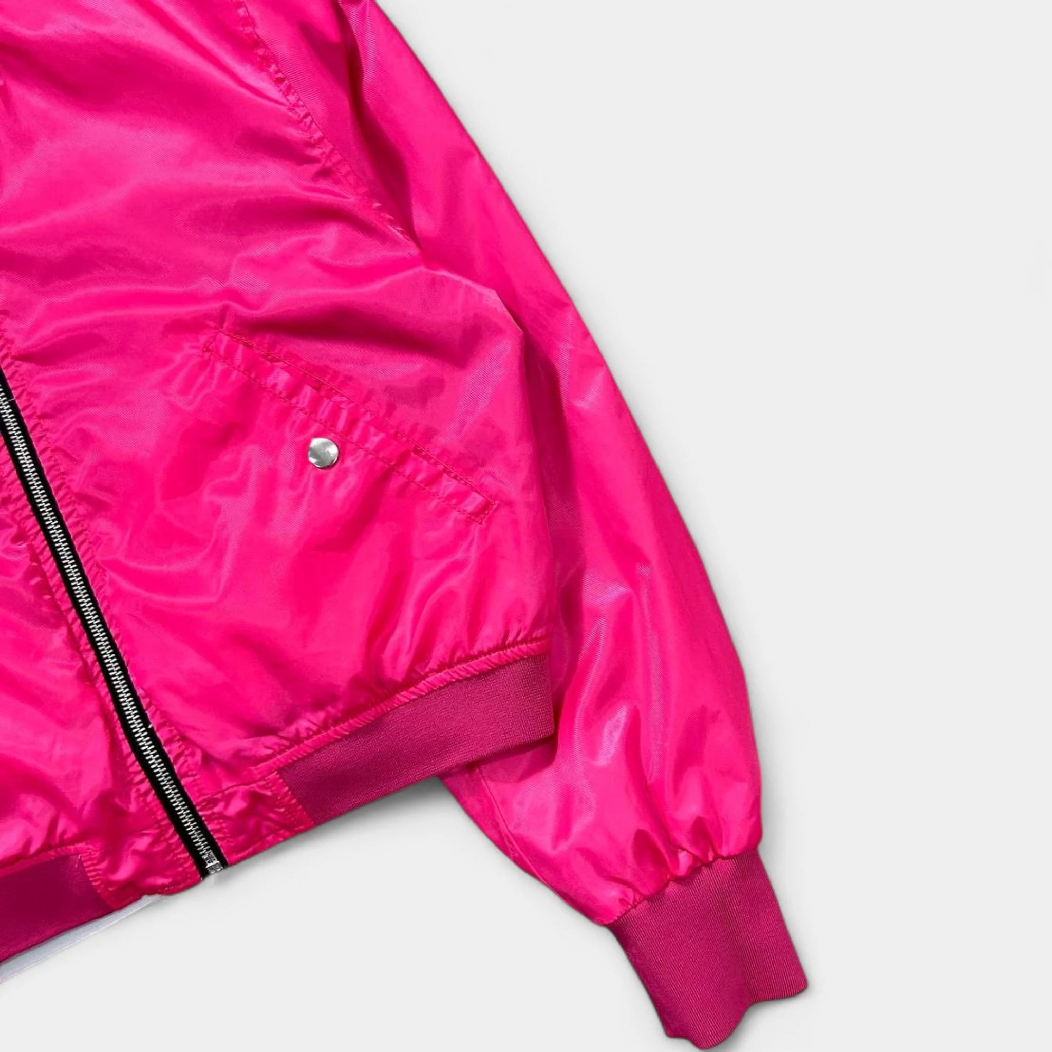 Diesel Reversible Pink Nylon and Light Denim Bomber Jacket