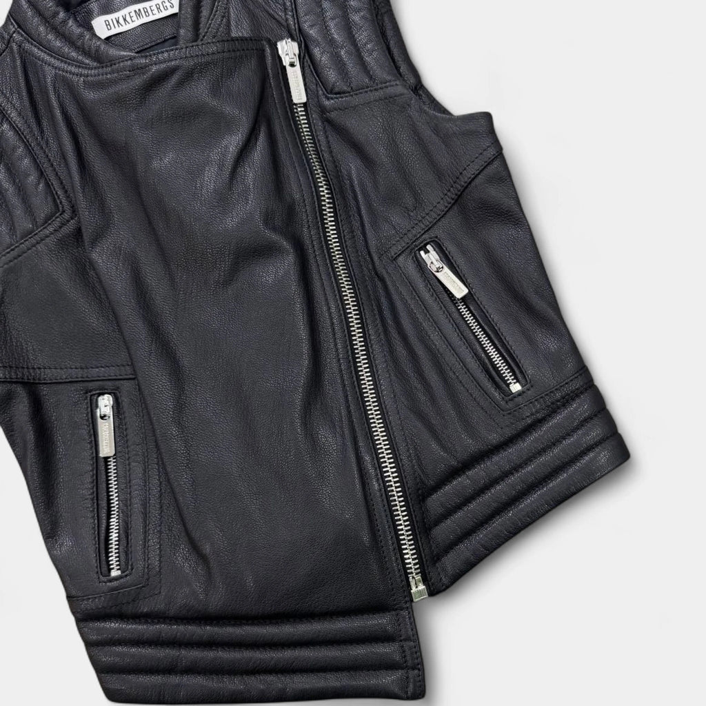Dirk Bikkembergs Avant-Garde Black Leather Vest