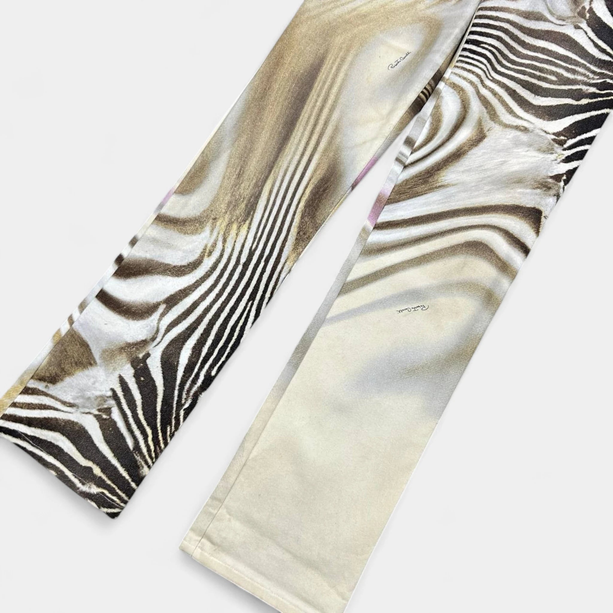 Roberto Cavalli 2000s Psychedelic Zebra Print Pants