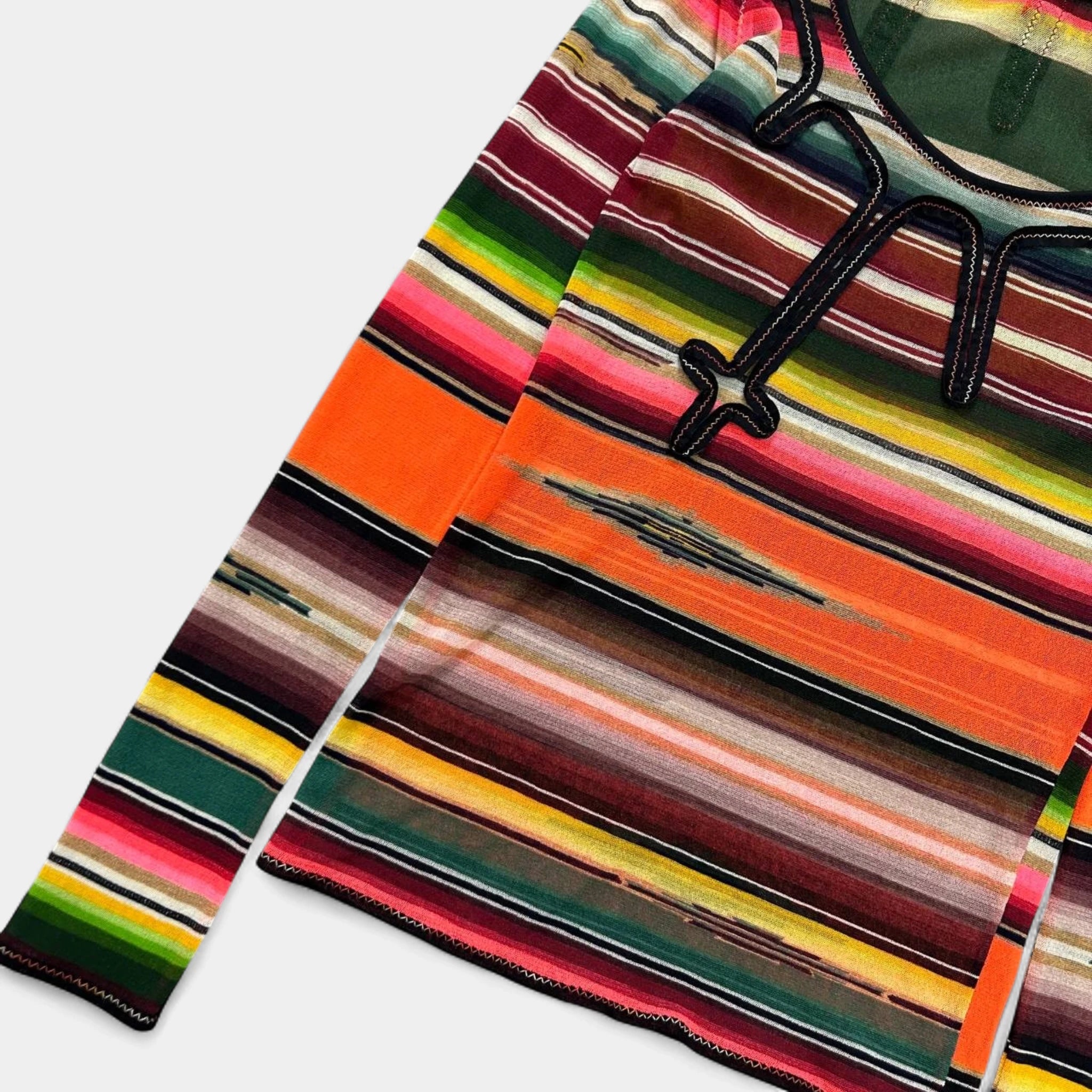 Jean Paul Gaultier Soleil "Serape" Stripe Mesh Longsleeve