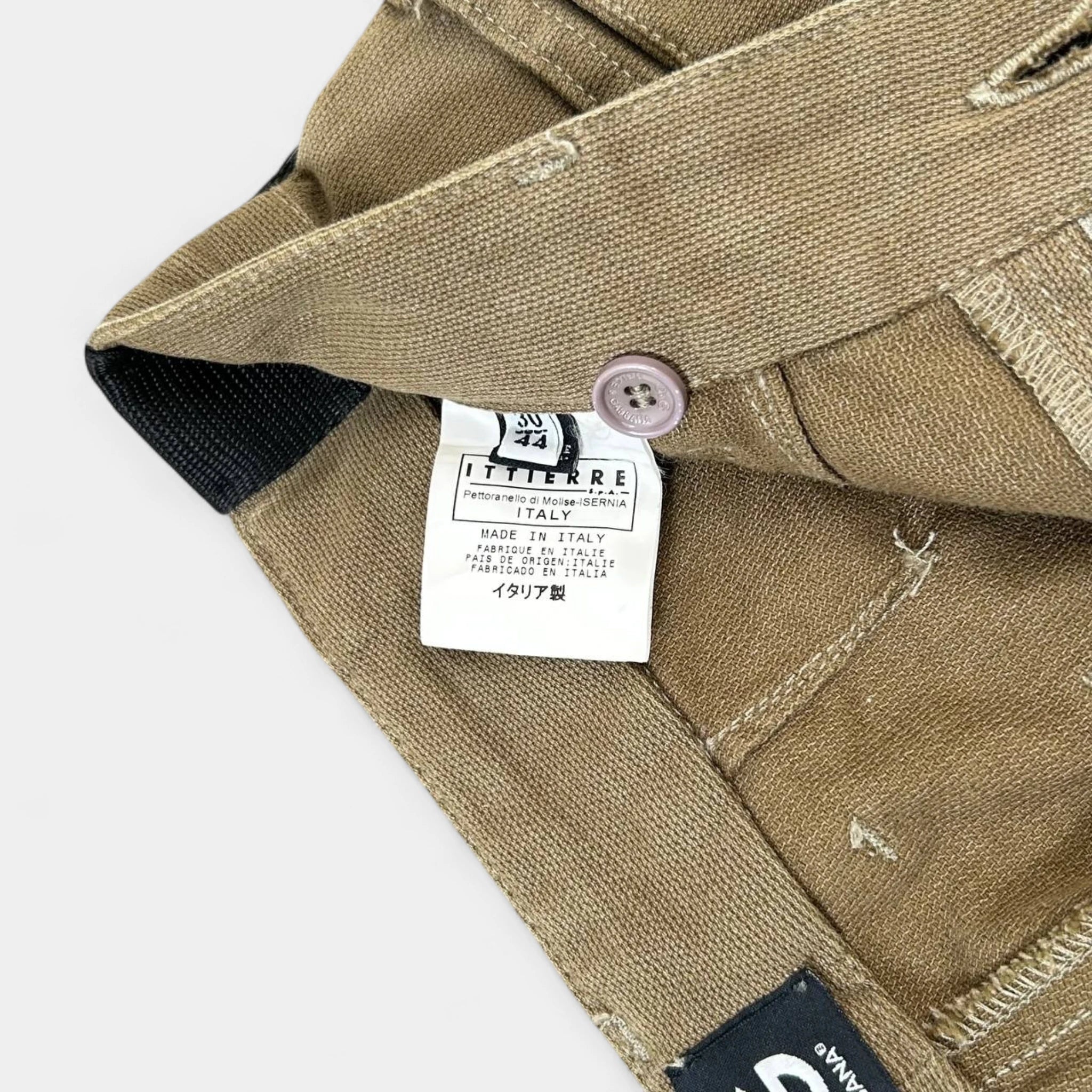 Dolce & Gabbana AW03 Cargo Flare Beige Pants