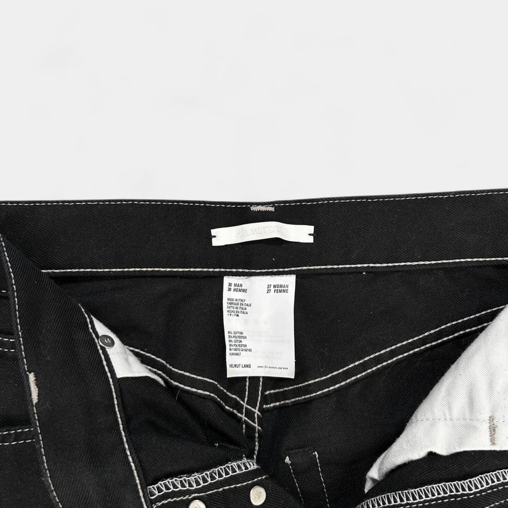 Helmut Lang 2010s Contrast Stitching Black Pants