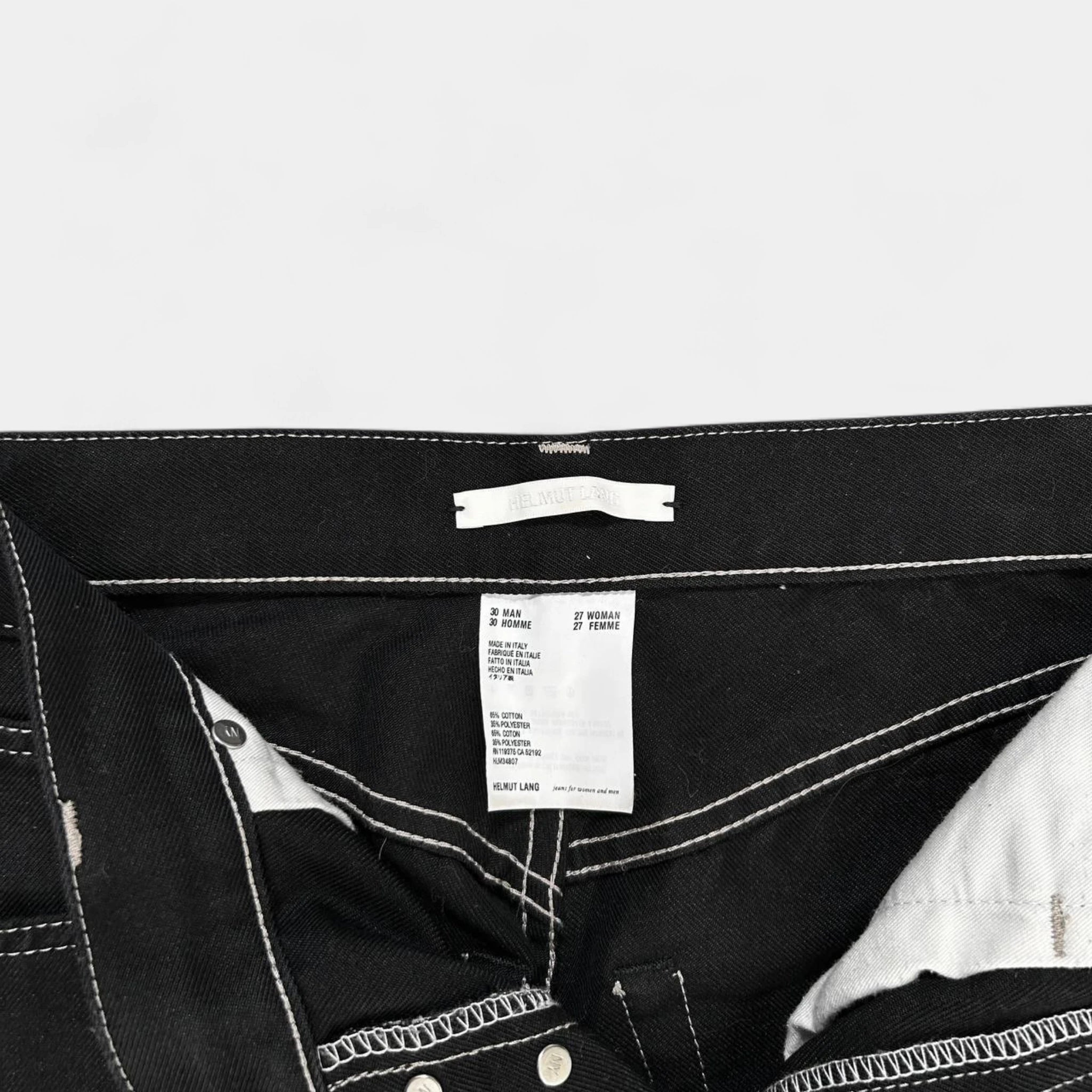 Helmut Lang 2010s Contrast Stitching Black Pants