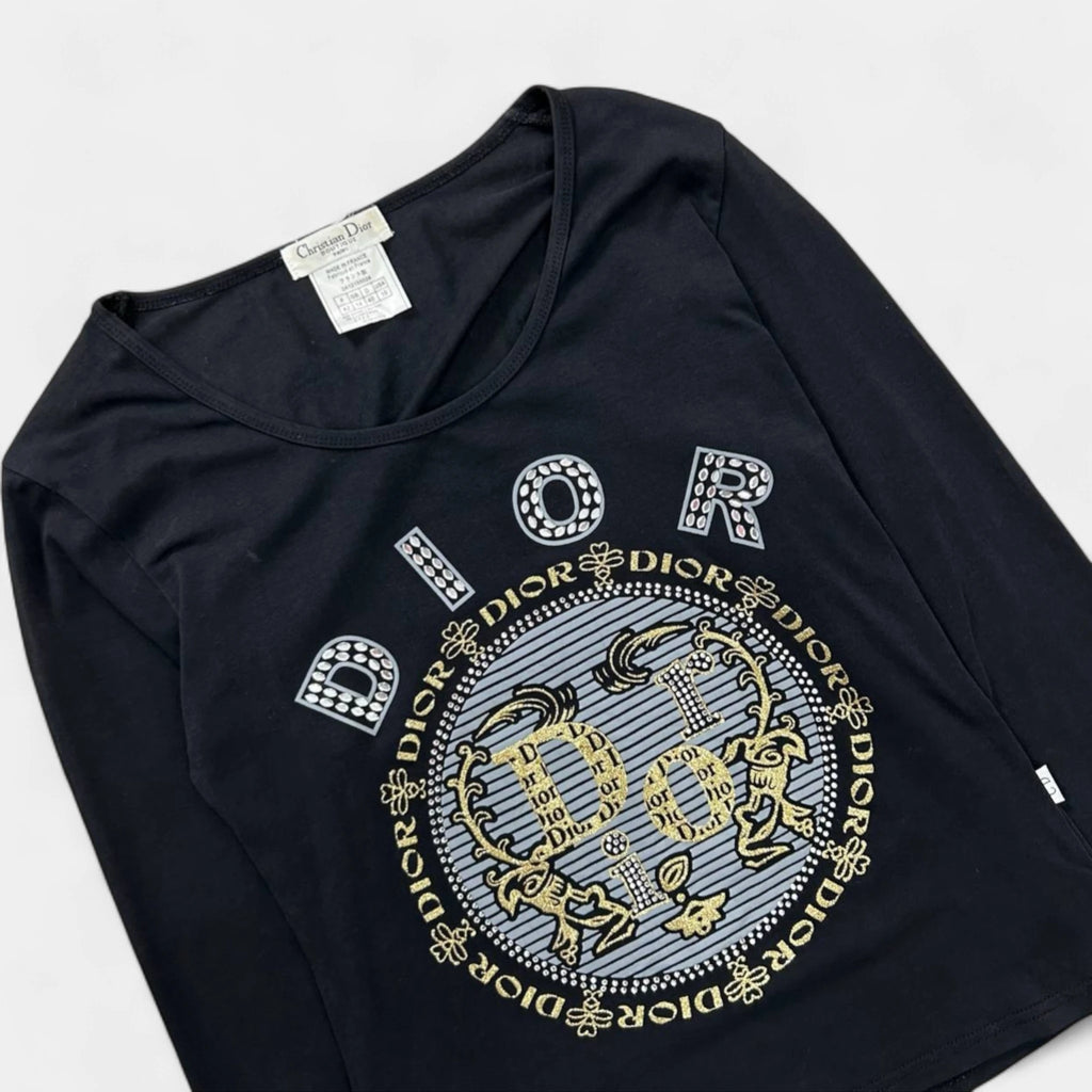 Christian Dior 2000s Gold and Silver Longsleeve Top