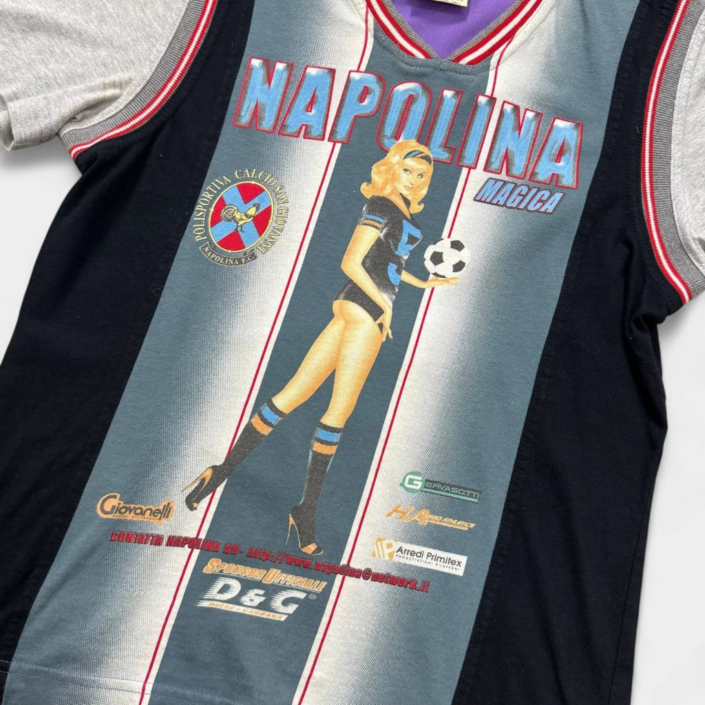 Dolce & Gabbana "Napolina Magica" 90s Cotton and Mesh Graphic T-Shirt