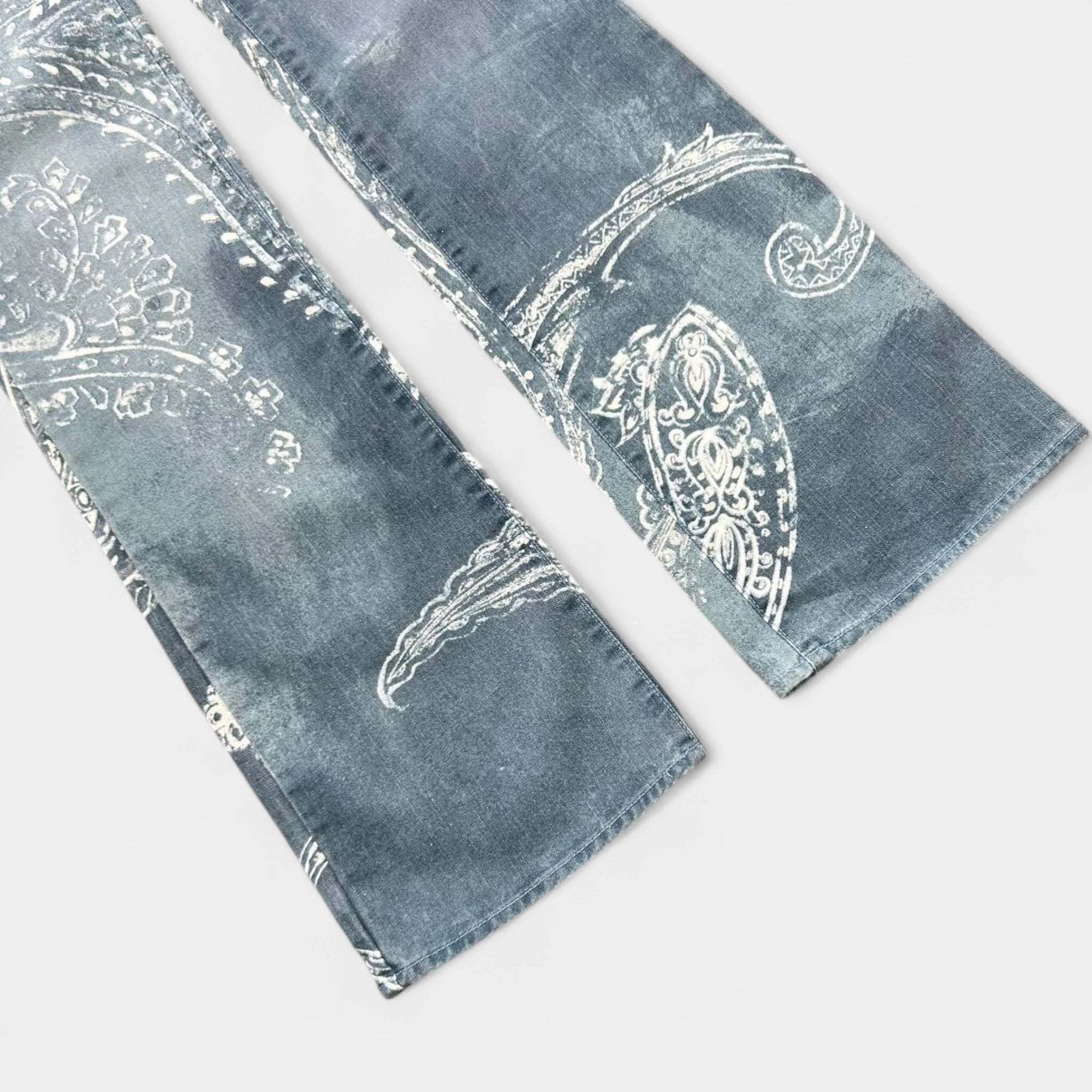 Just Cavalli Light Blue Bandana Print Flared Jeans