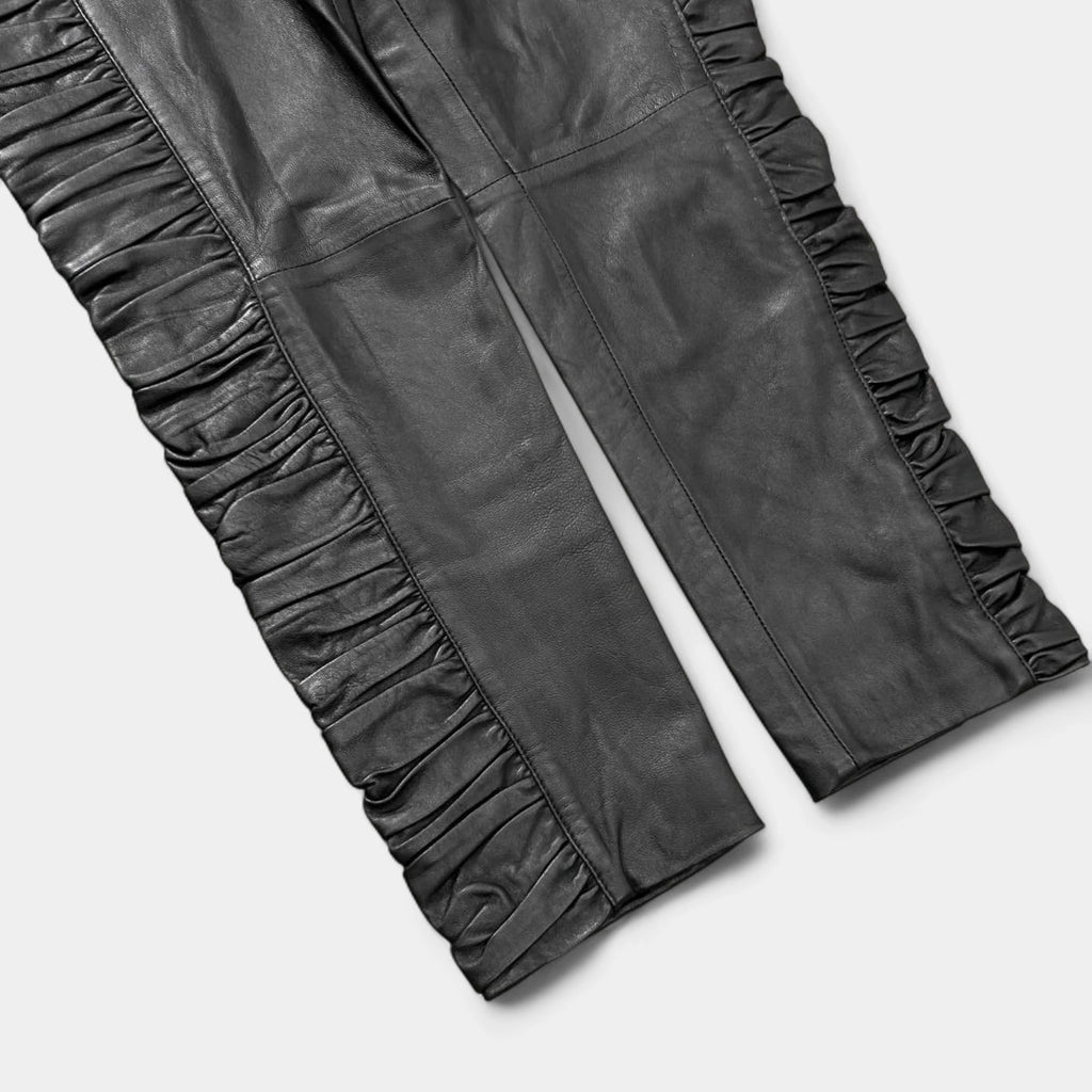 Dolce & Gabbana Wrinkled Black Leather Pants