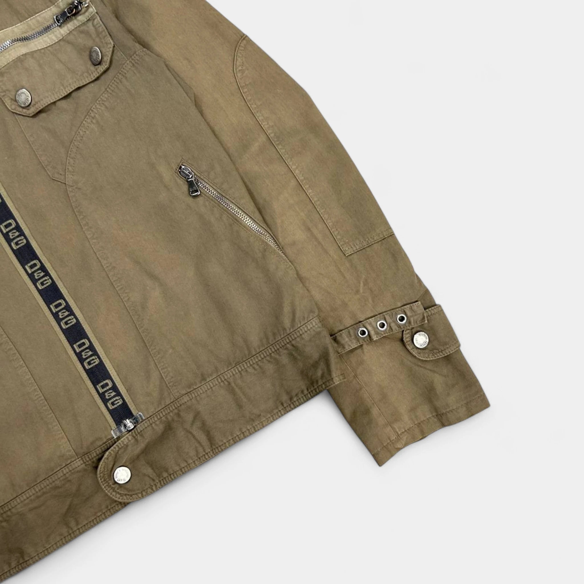 Dolce & Gabbana Army Green Zipper Jacket