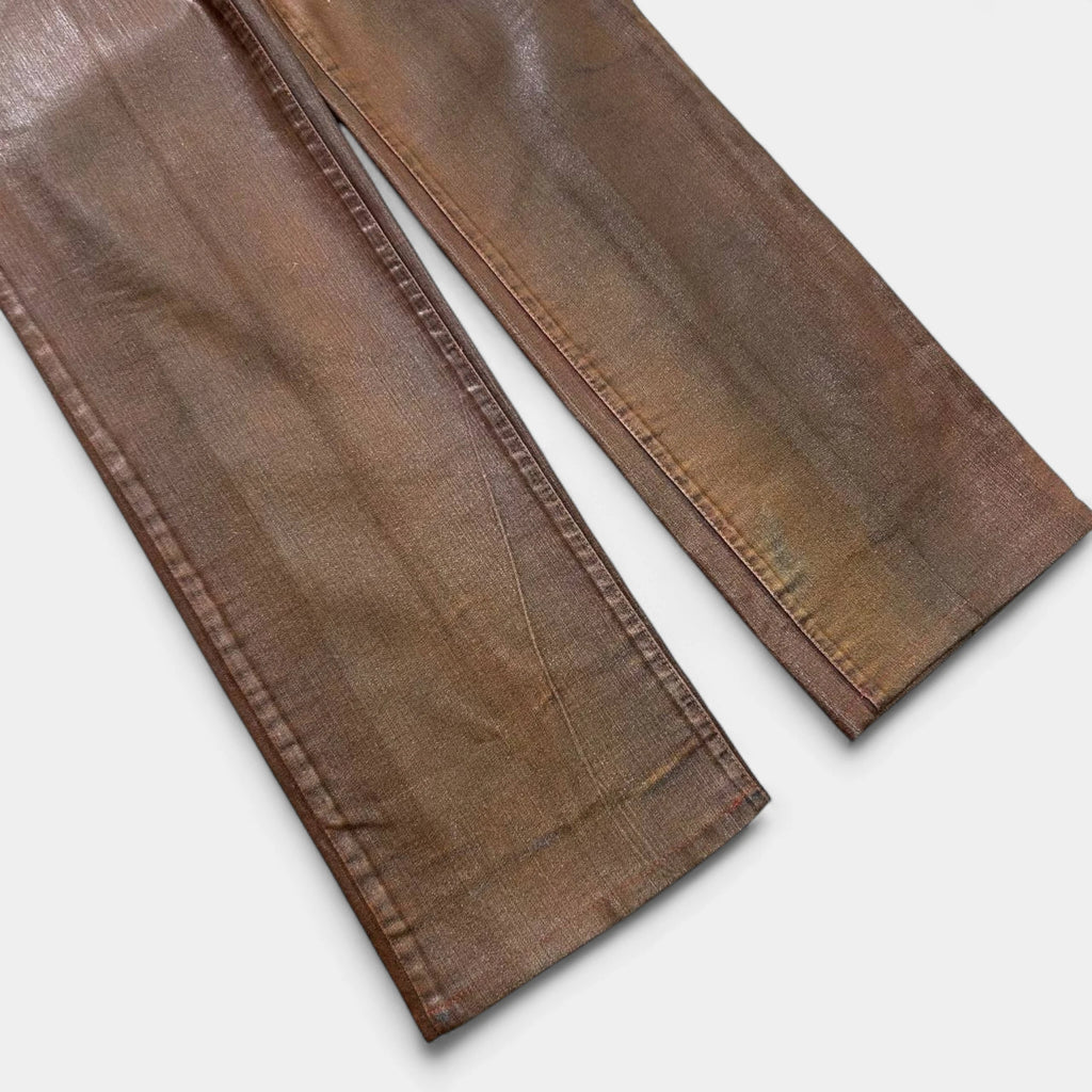 Just Cavalli Brown Waxed on Denim Pants